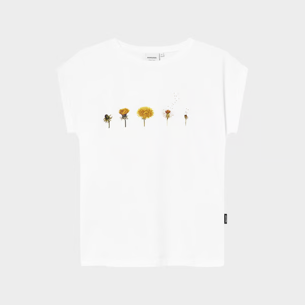 dedicated femme t shirt visby dandelion cycles pissenlits coton bio white blanc l armoire poethique 5