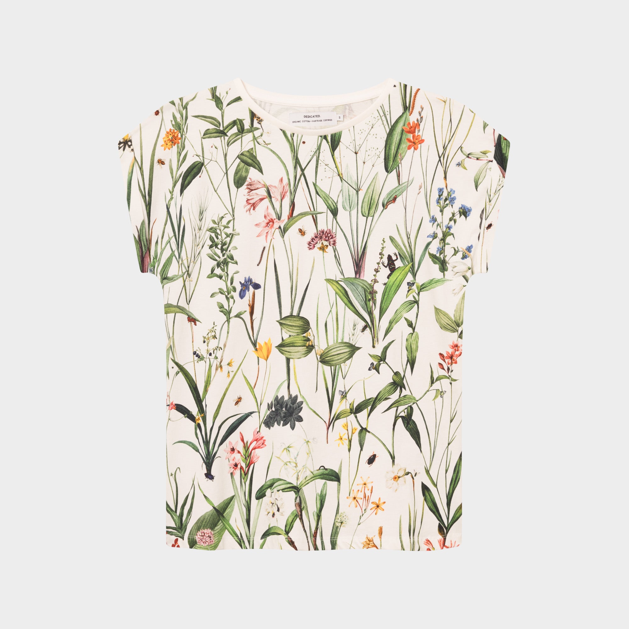 dedicated femme t shirt visby flower field coton bio blanc vert l armoire poethique 4