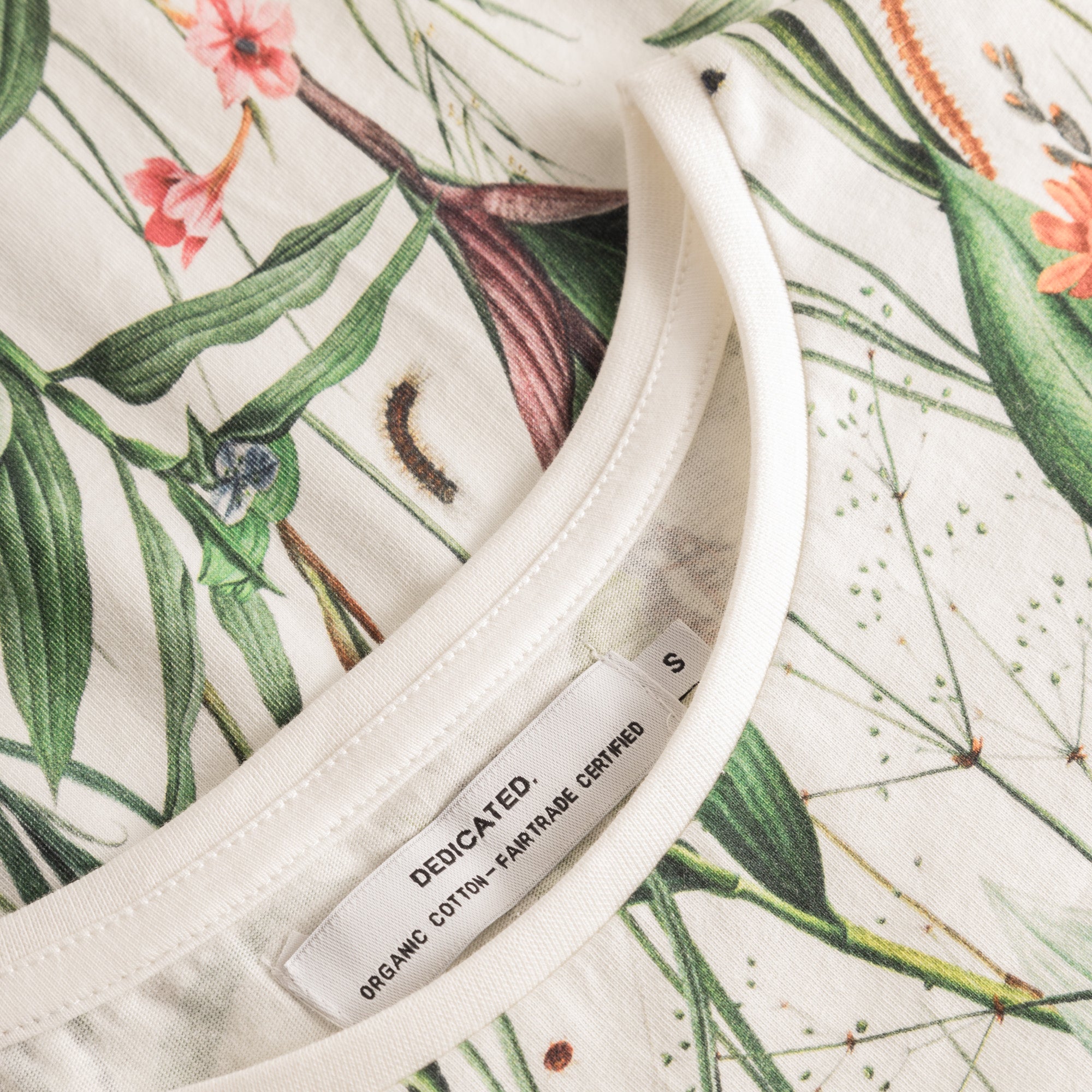 dedicated femme t shirt visby flower field coton bio blanc vert l armoire poethique 5