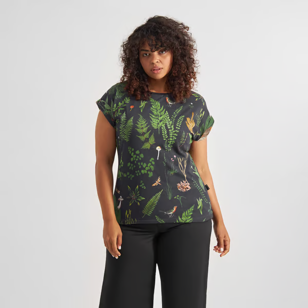 dedicated femme t shirt visby secret garden foret coton bio noir l armoire poethique 3