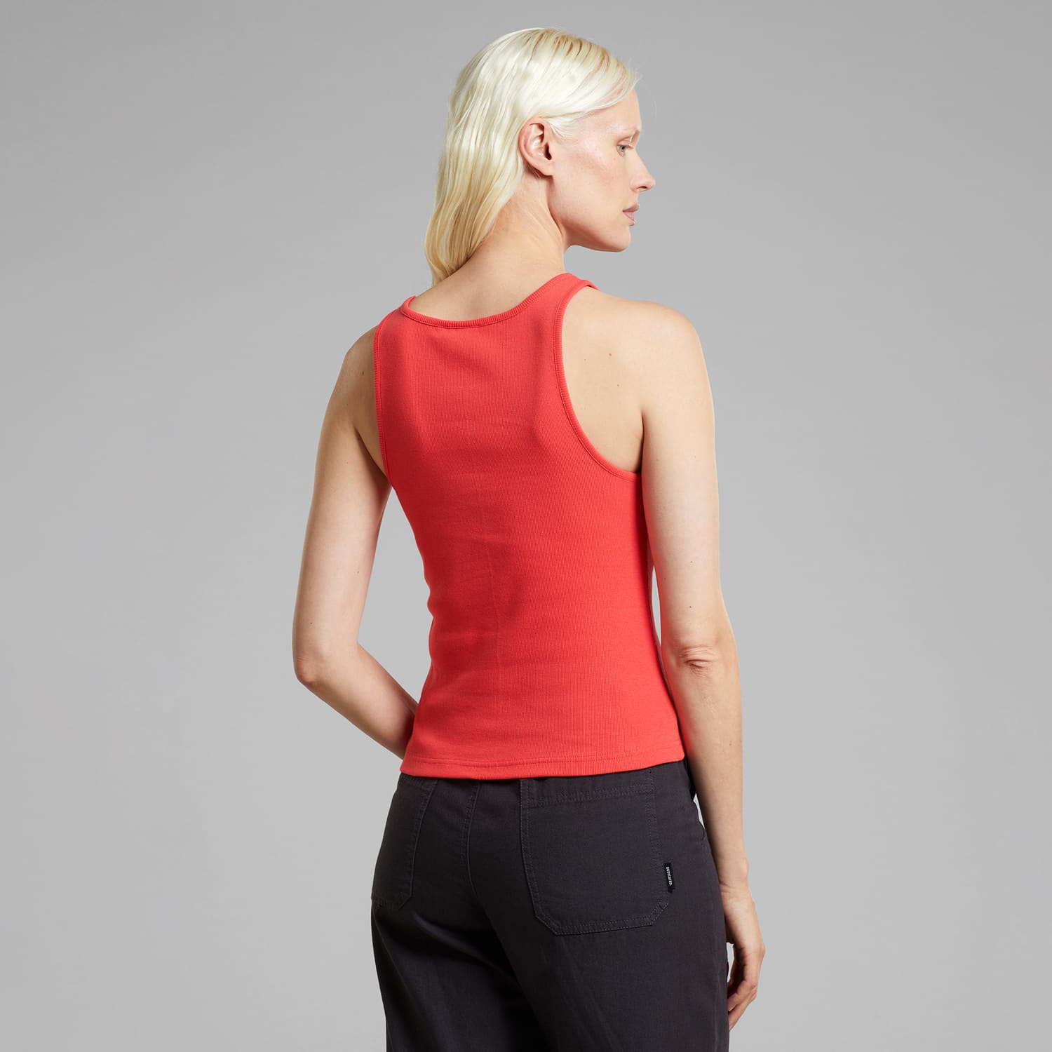 Organic cotton top · red - rib top valdermarsvik cayenne red