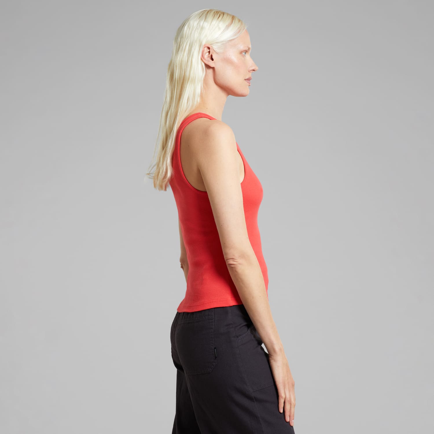 Organic cotton top · red - rib top valdermarsvik cayenne red