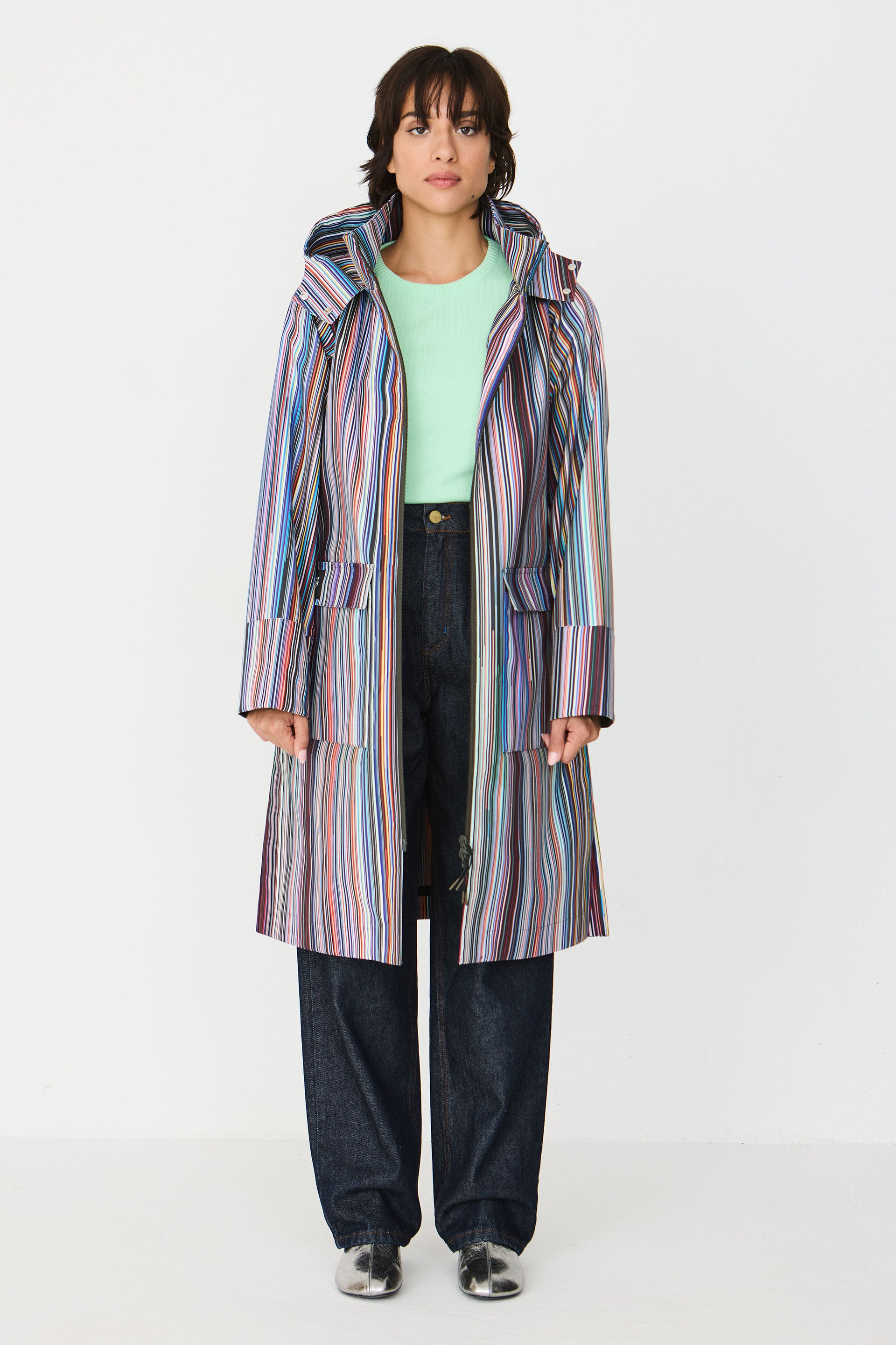 impermable rayures multicolores en polyester recycl kresua grems multicolore skfk femme impermable rayures kresua polyester recycl multicolore l armoire poethique 1