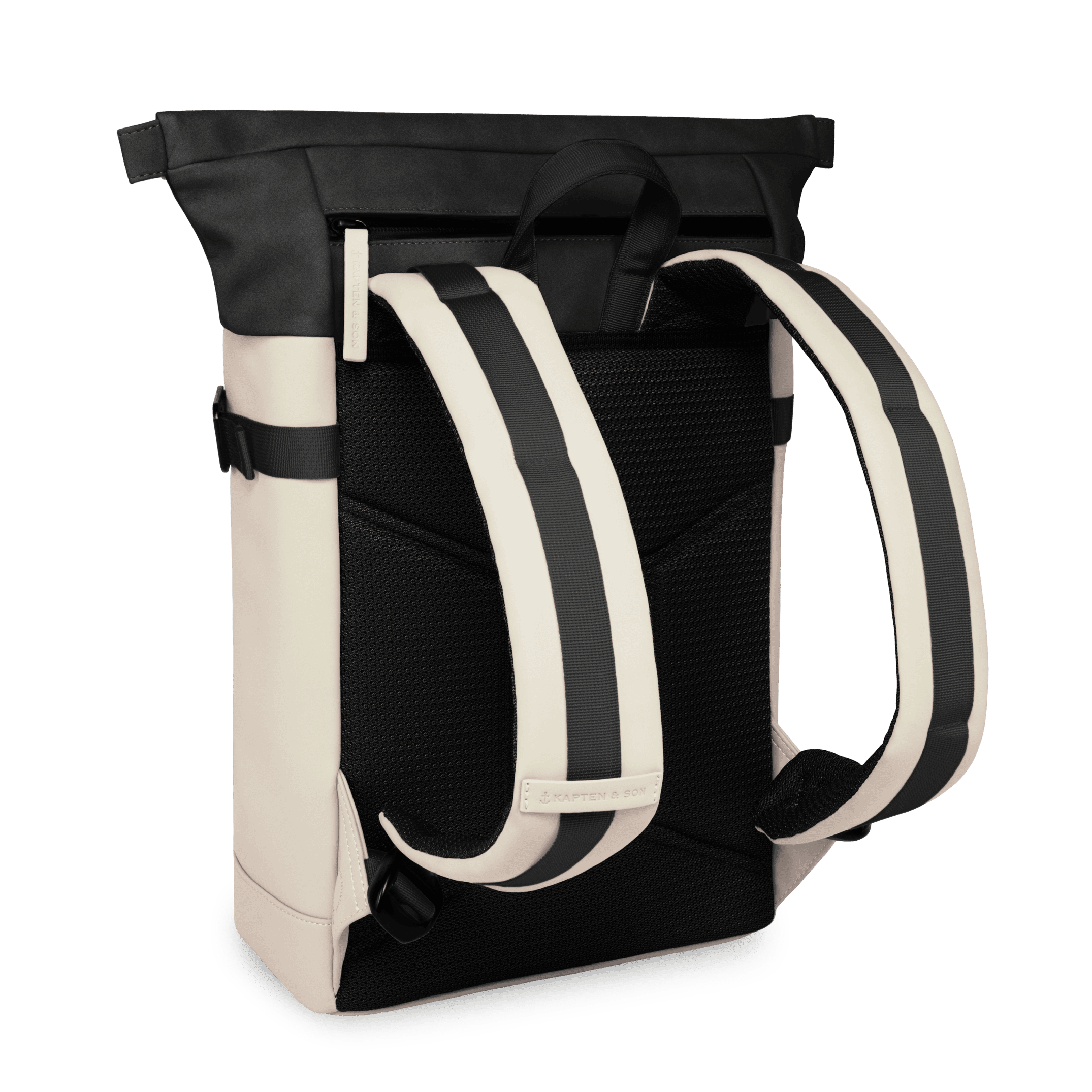 kapten and son unisexe sac a dos aarhus noir creme polyester recycle l armoire poethique 4