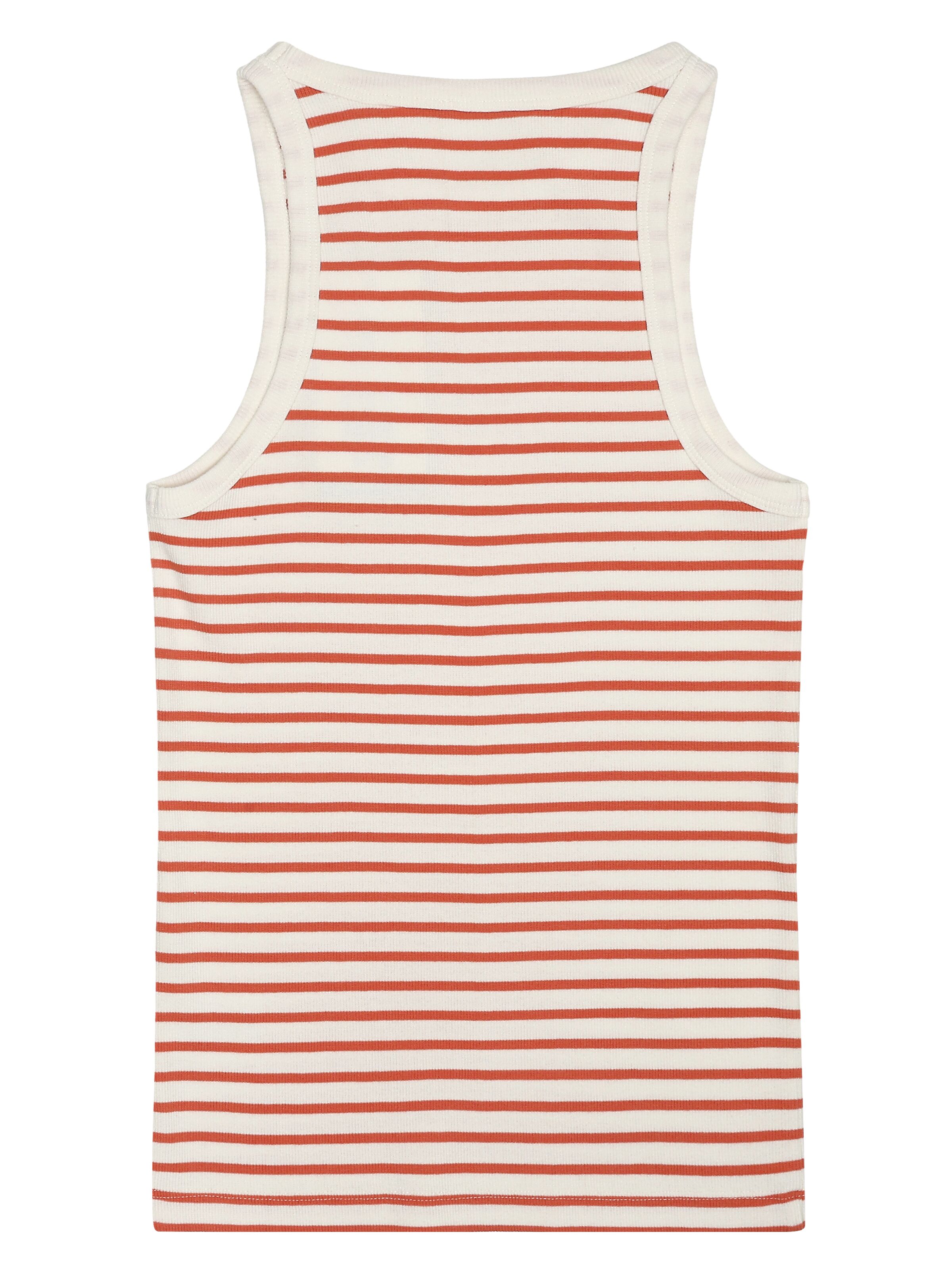 knowledge cotton apparel femme debardeur striped racer rib coton bio rouge l armoire poethique  2