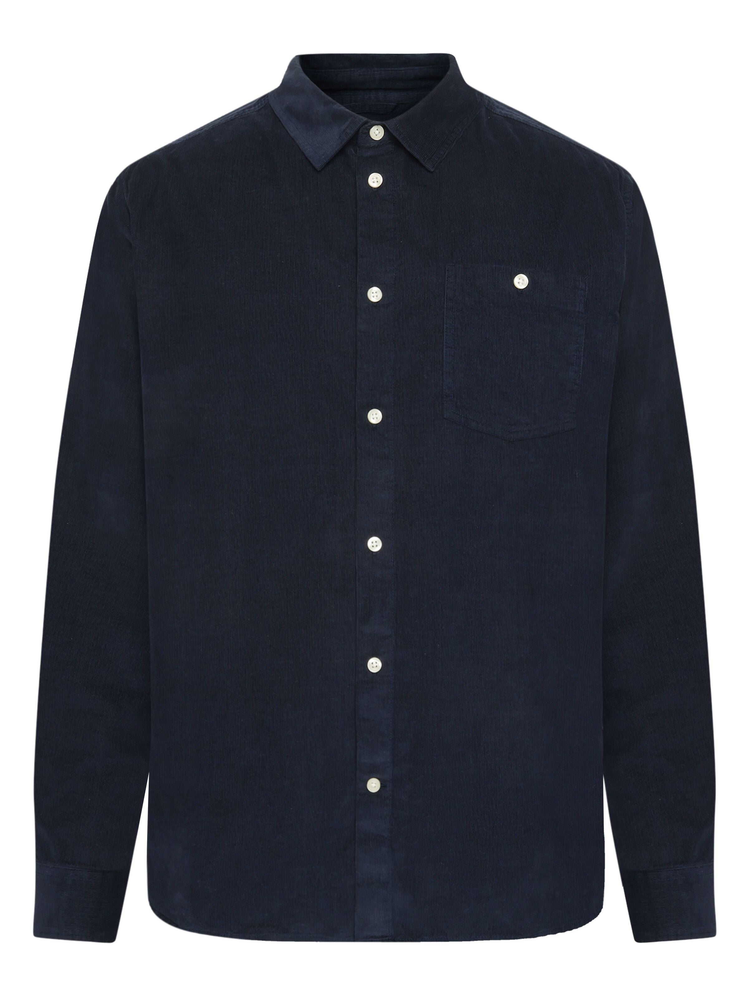 knowledge cotton apparel homme chemise 26 wales corduroy coton bio bleu marine l armoire poethique 2