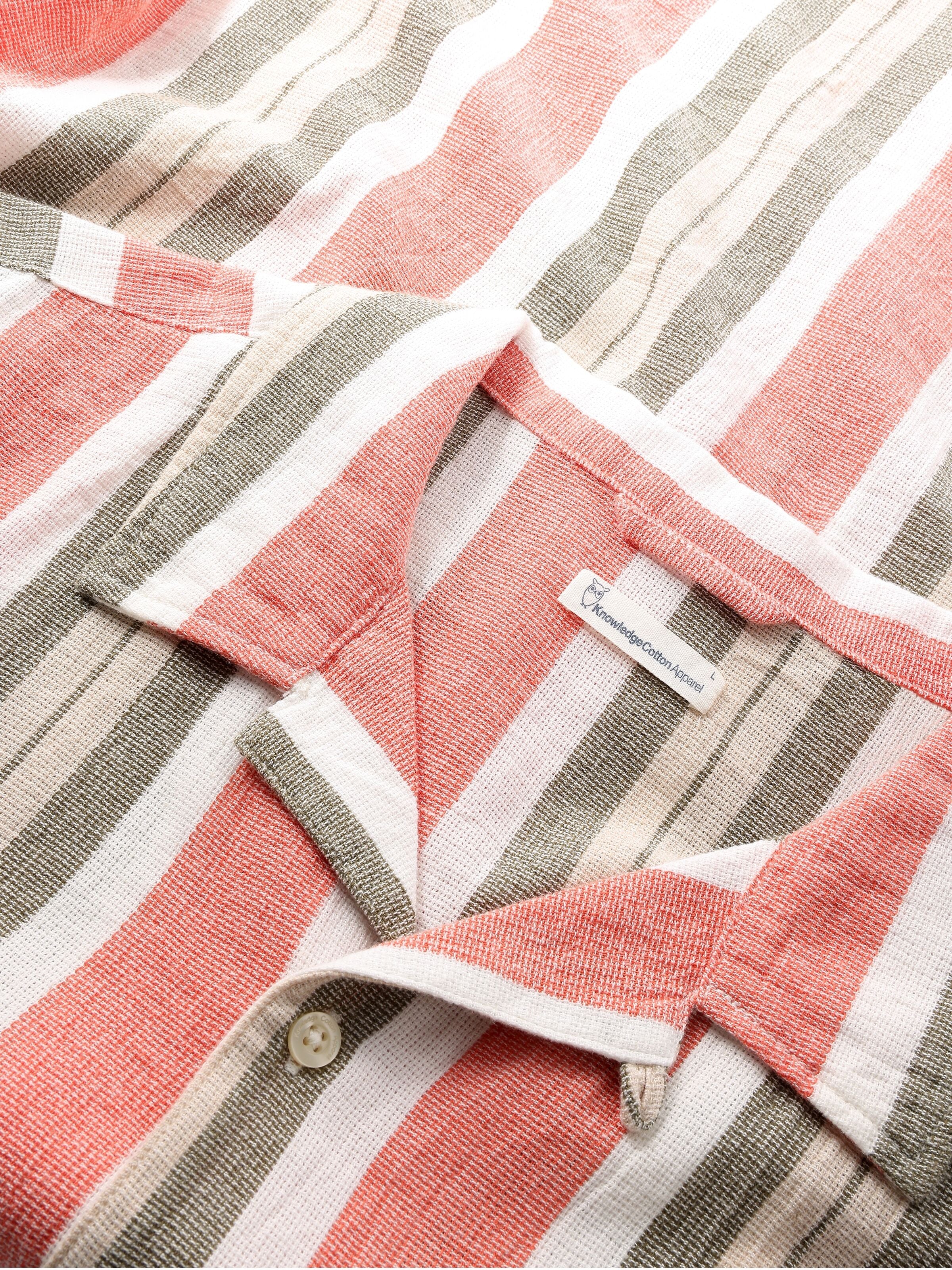 knowledge cotton apparel homme chemise box short sleeve striped coton bio vert l armoire poethique 3