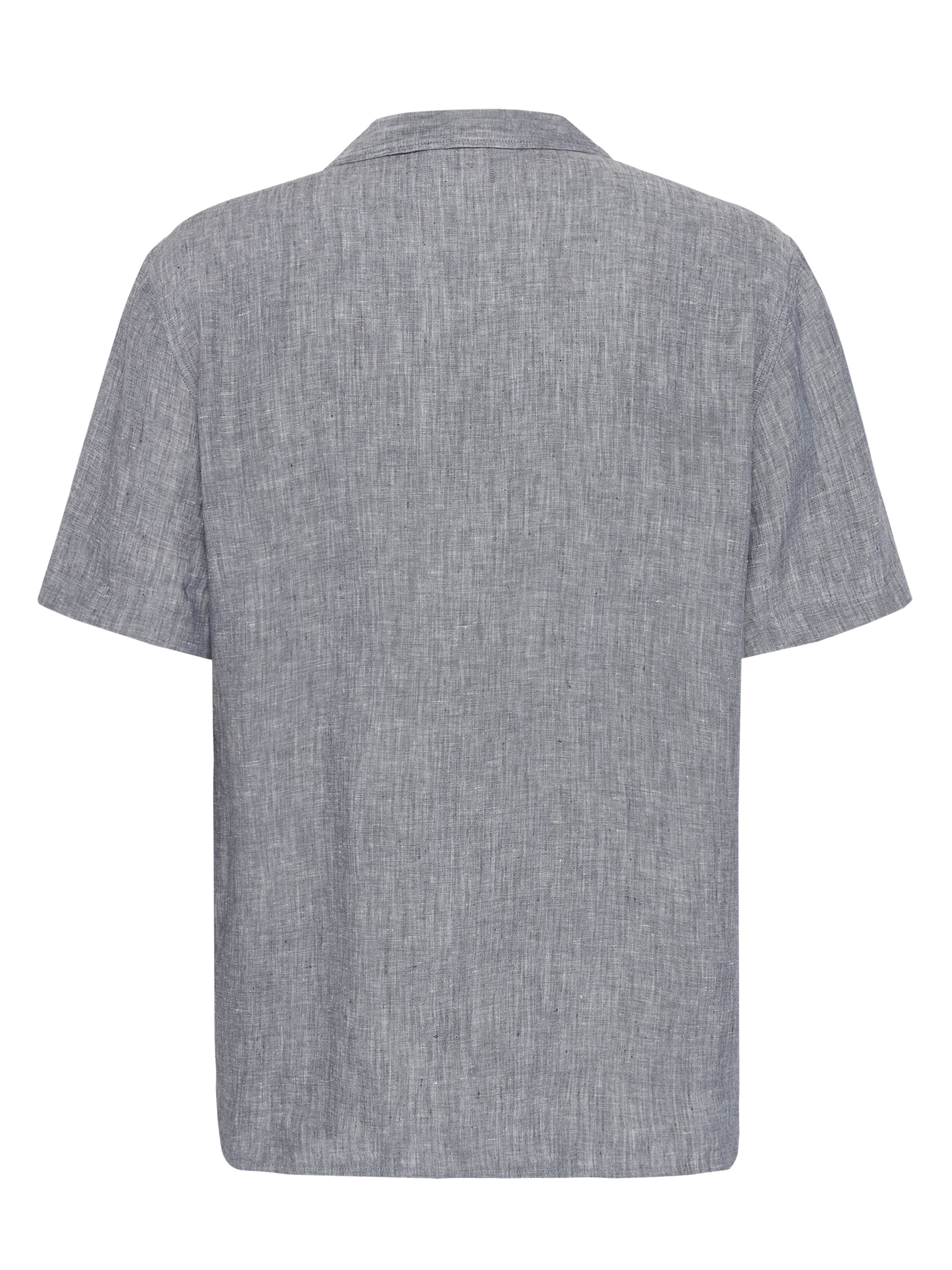 knowledge cotton apparel homme chemise box short sleeves lin bio bleu l armoire poethique 2