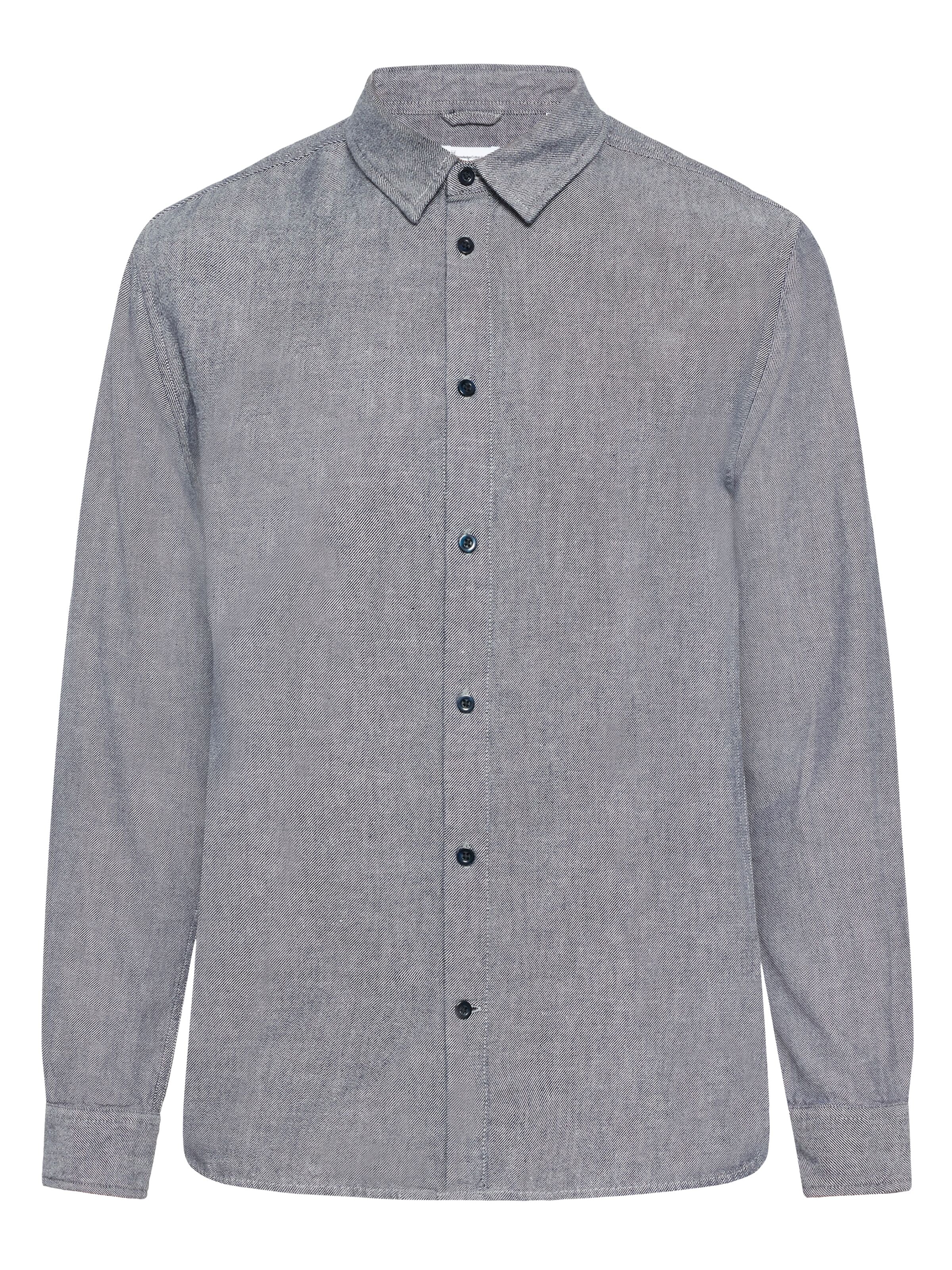 knowledge cotton apparel homme chemise heavy twill flannel coton bio bleu l armoire poethique 2