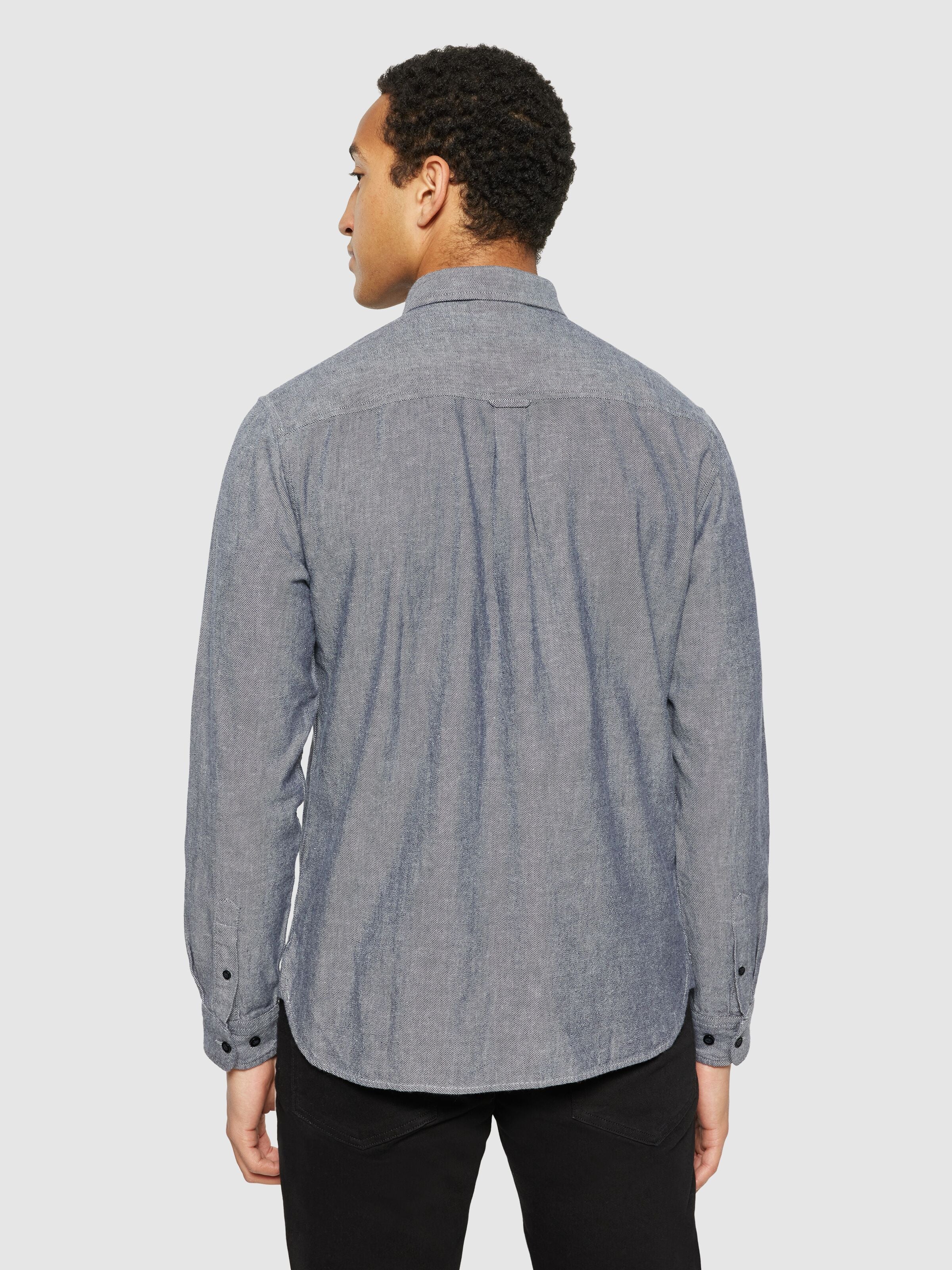 knowledge cotton apparel homme chemise heavy twill flannel coton bio bleu l armoire poethique 4