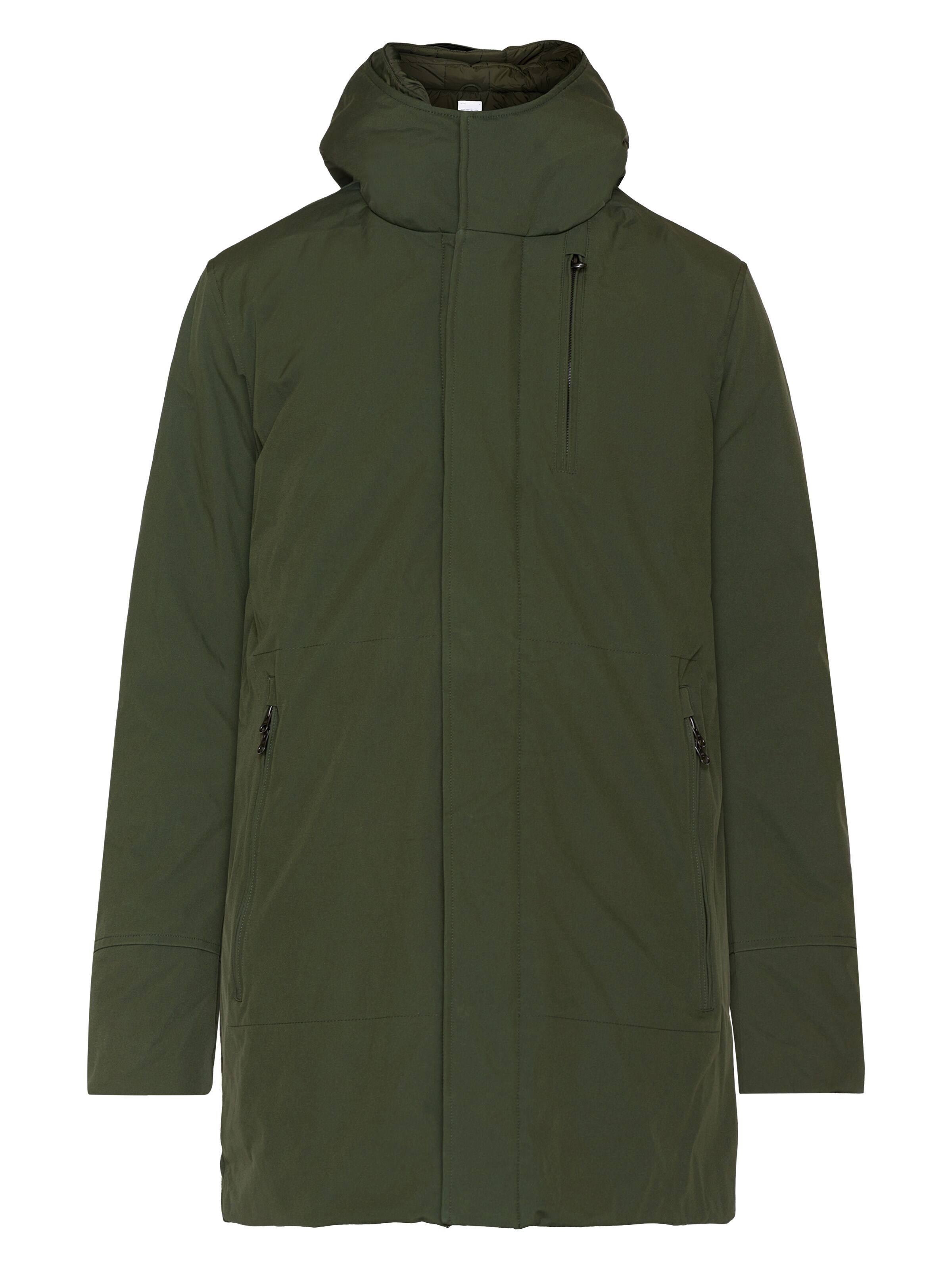 knowledge cotton apparel homme parka climate shell jacket polyester recycle vert kaki l armoire poethique 1