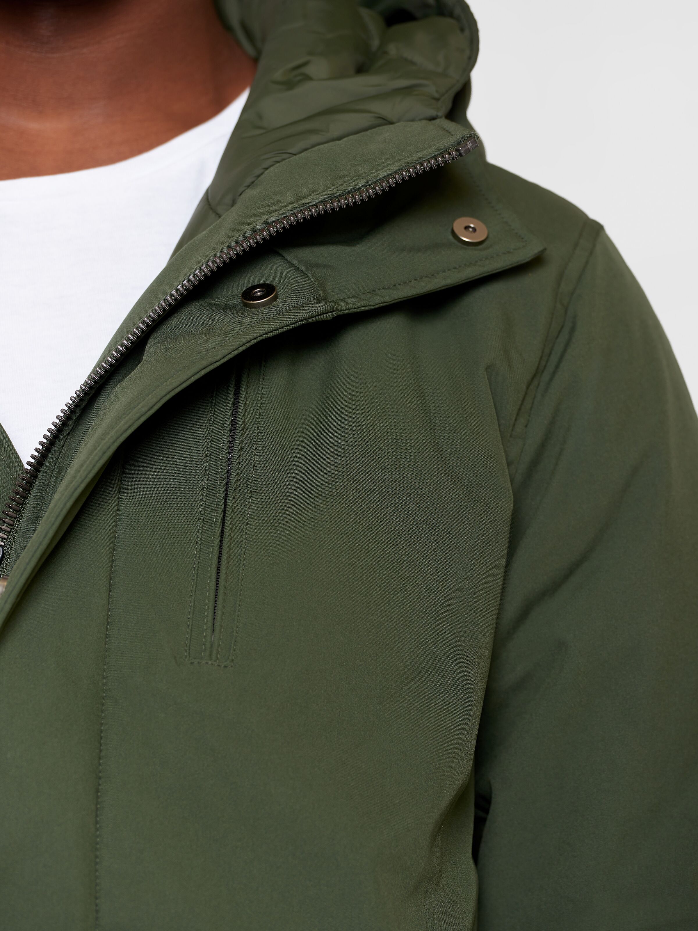 knowledge cotton apparel homme parka climate shell jacket polyester recycle vert kaki l armoire poethique 5