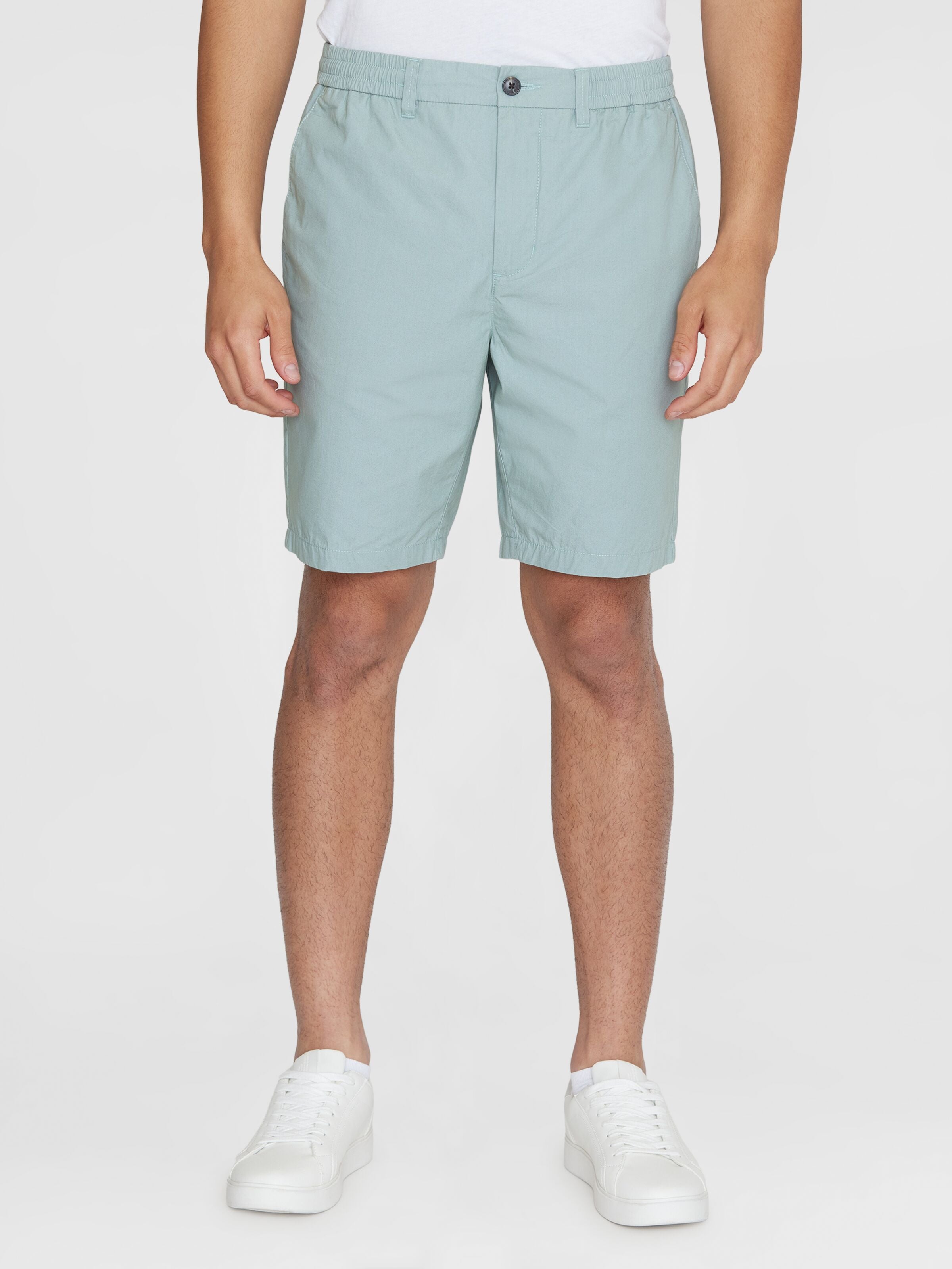 Organic cotton shorts · blue-grey - fig loose poplin elastic waist string shorts