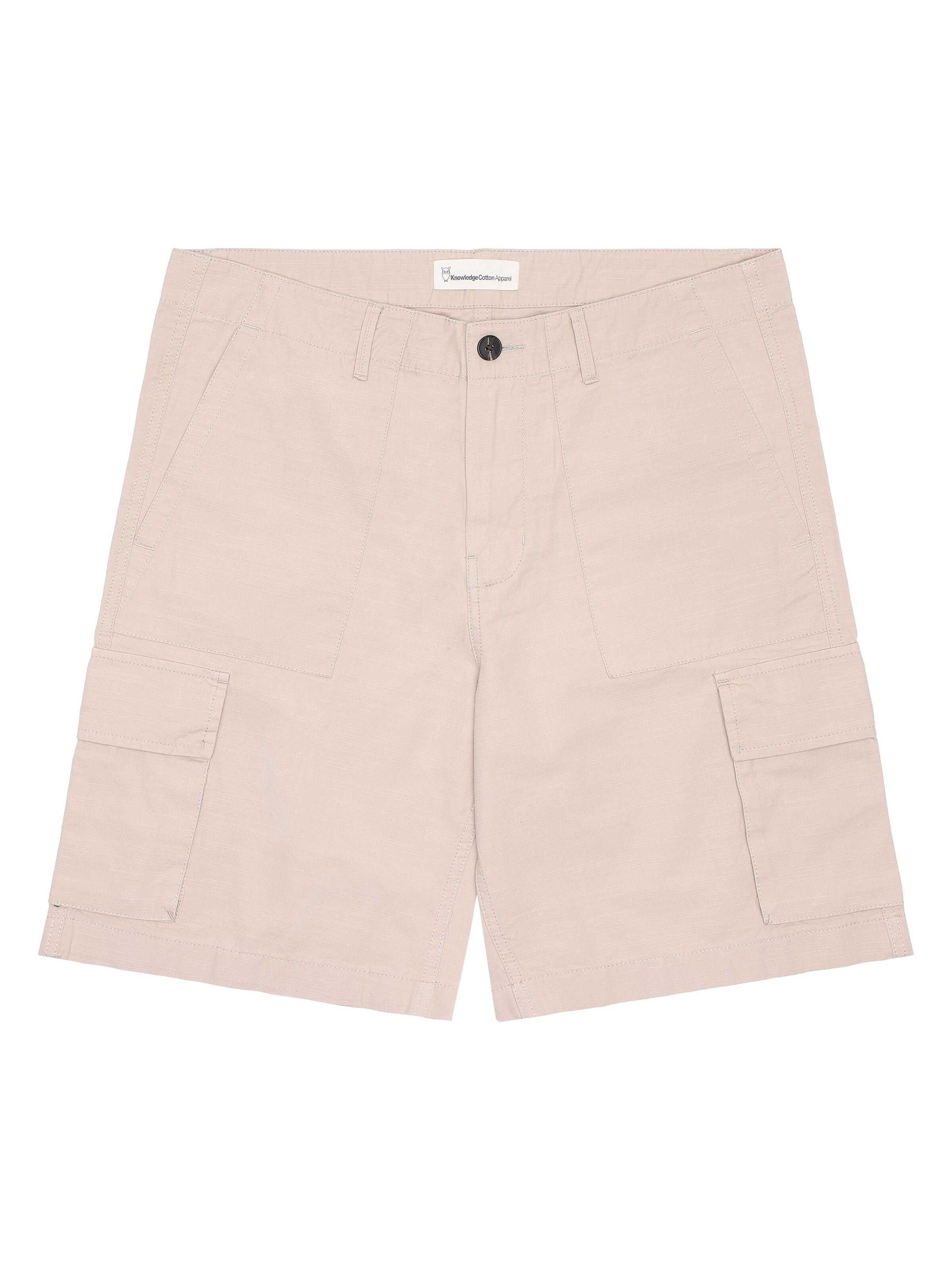 knowledge cotton apparel homme short flint wide slub coton bio beige l armoire poethique  2