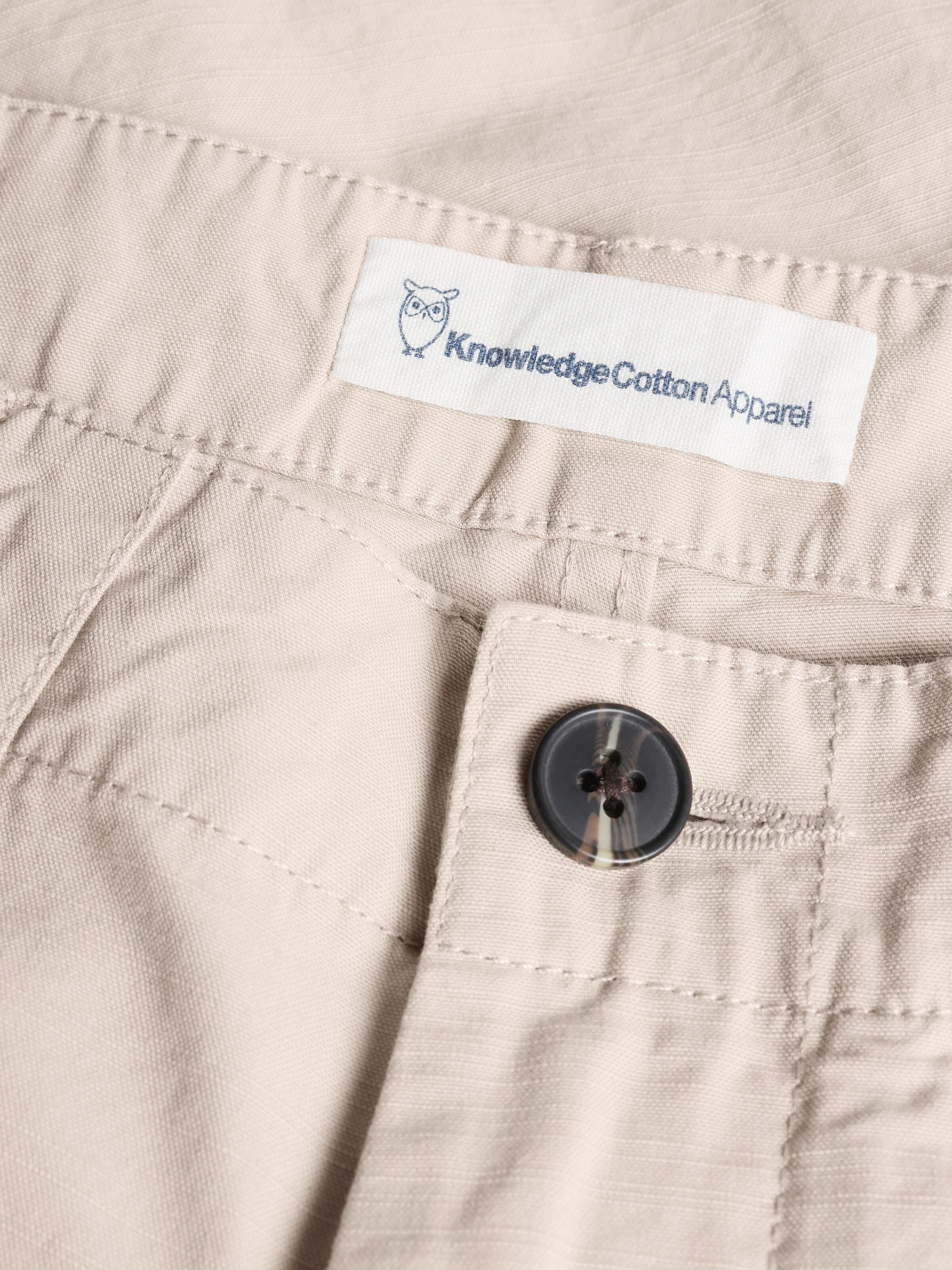knowledge cotton apparel homme short flint wide slub coton bio beige l armoire poethique  3