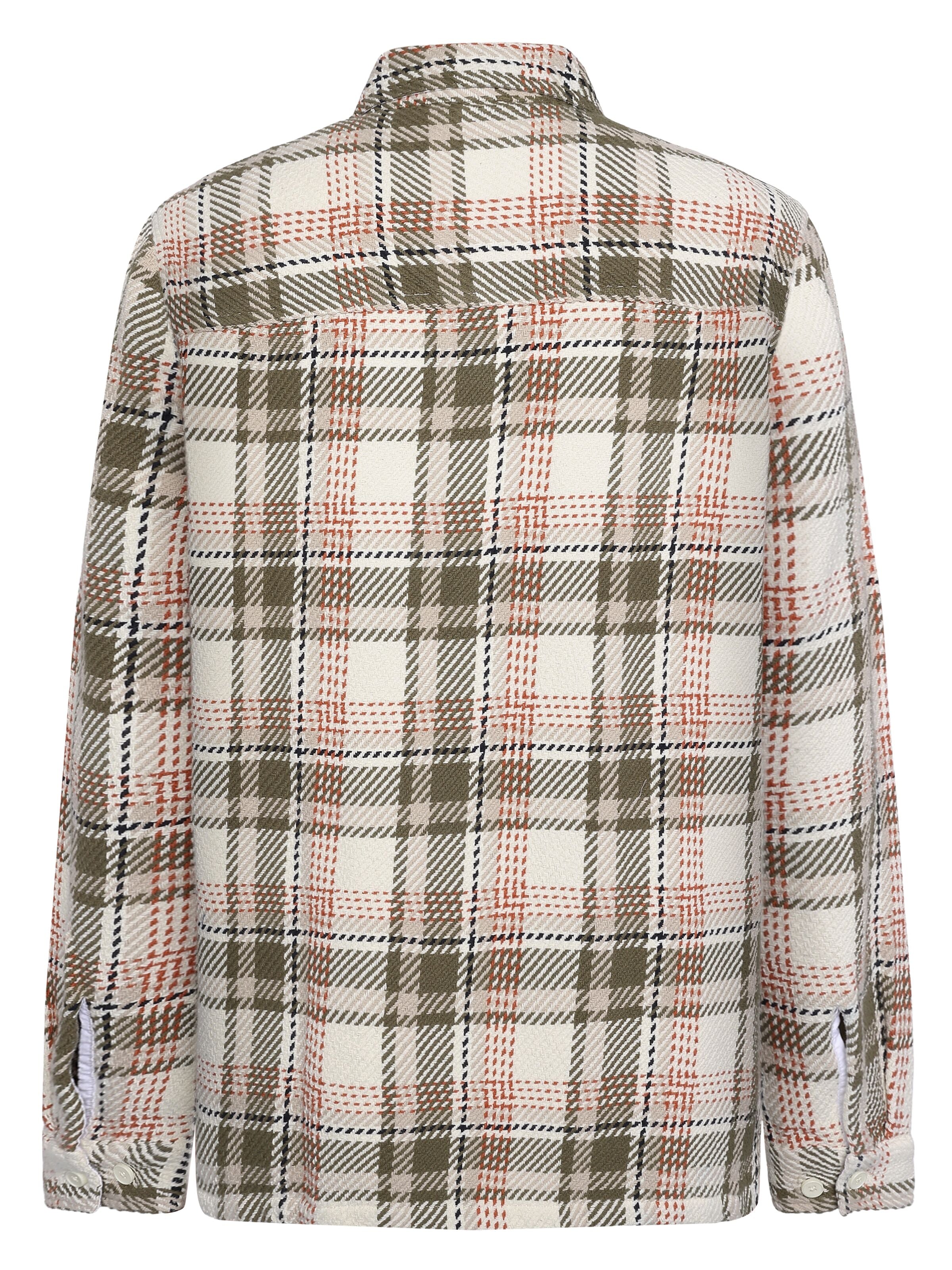 knowledge cotton apparel homme surchemise checked overshirt coton bio creme l armoire poethique 4