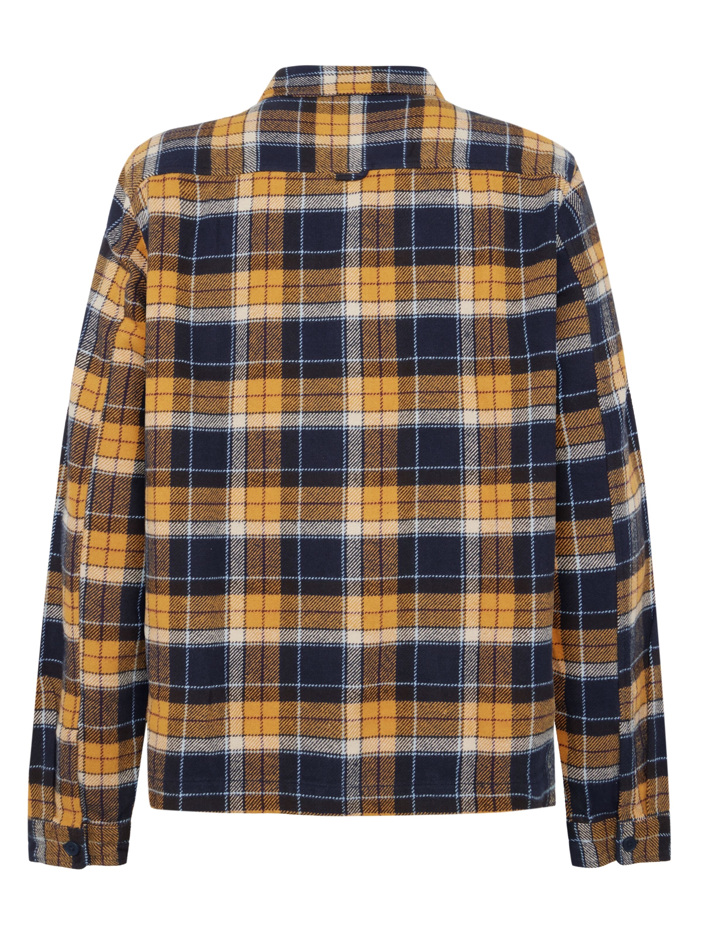 knowledge cotton apparel homme surchemise flannel overshirt coton bio bleu marine jaune l armoire poethique 3