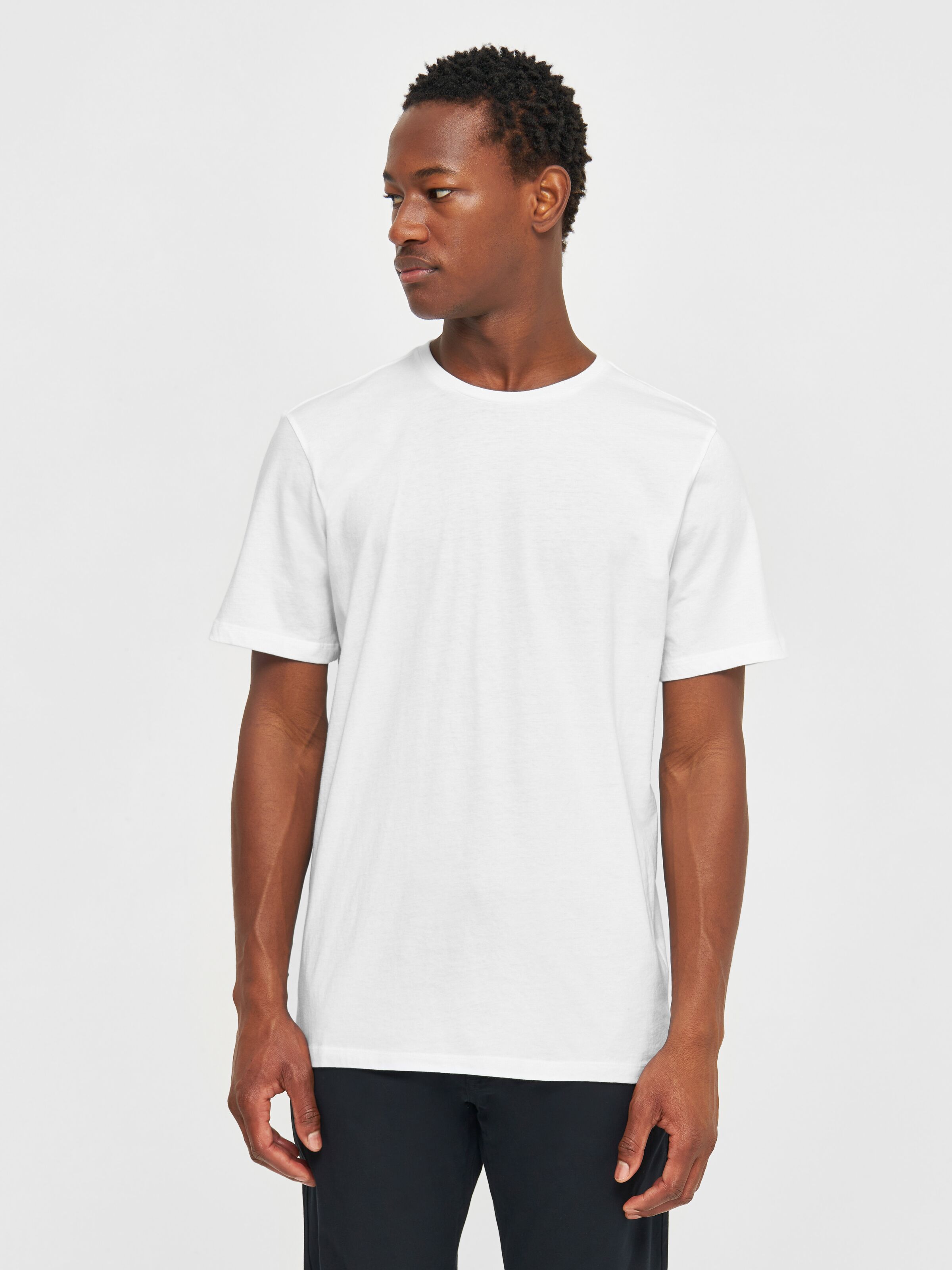 Tee-shirt basique en coton bio · blanc - agnar basic t-shirt