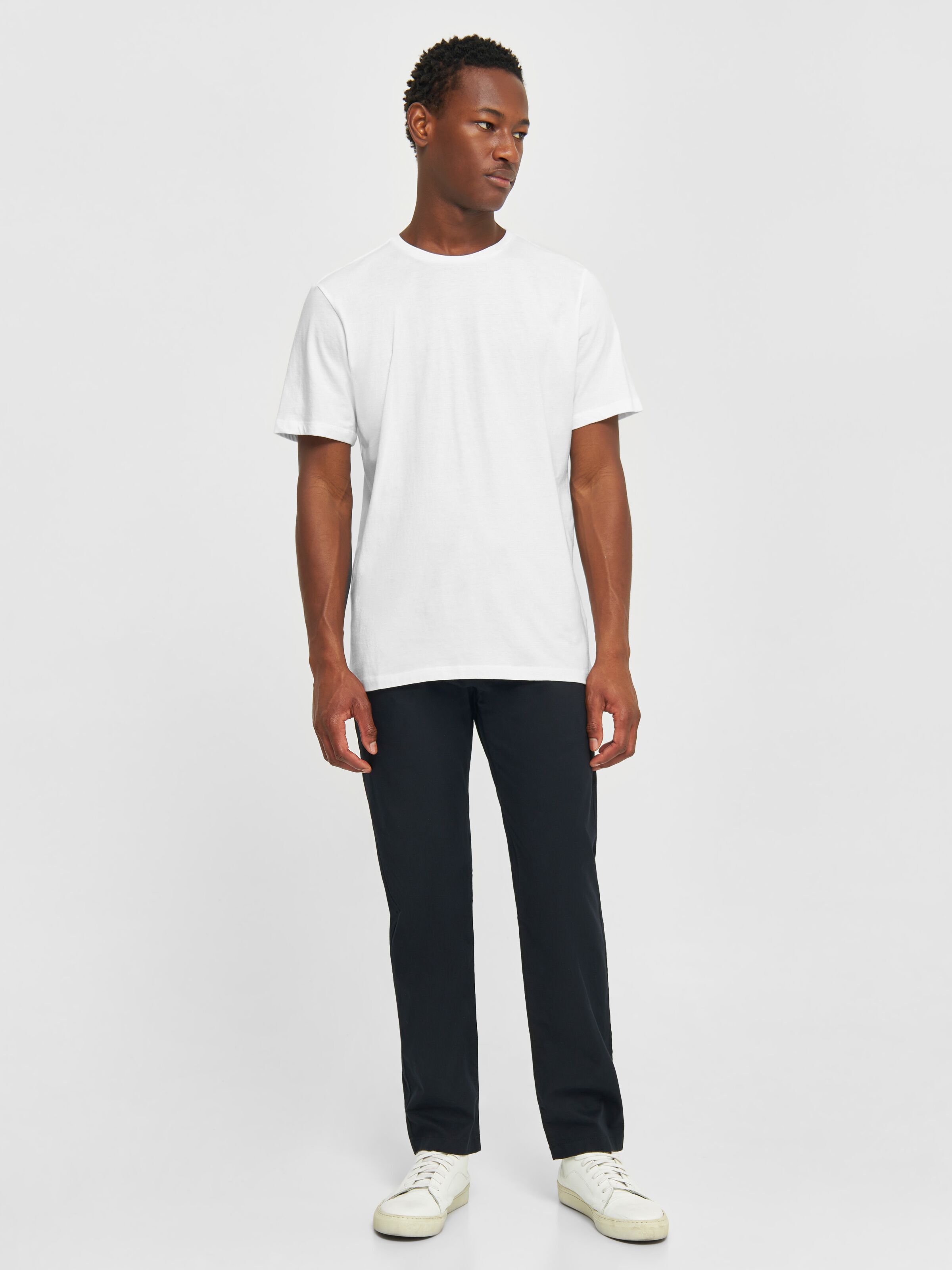 Tee-shirt basique en coton bio · blanc - agnar basic t-shirt