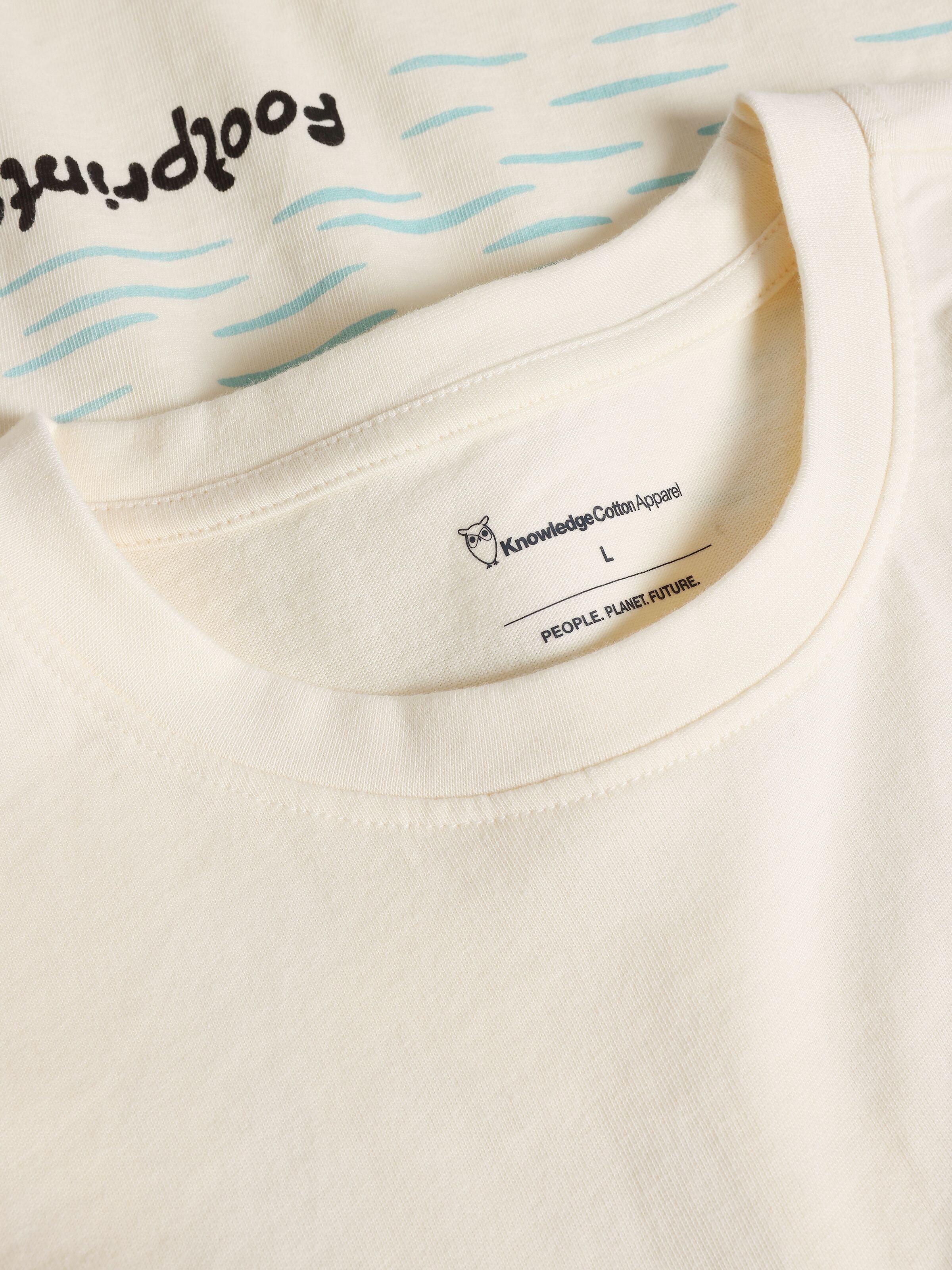 knowledge cotton apparel homme t shirt regular short sleeves coton bio creme l armoire poethique 1