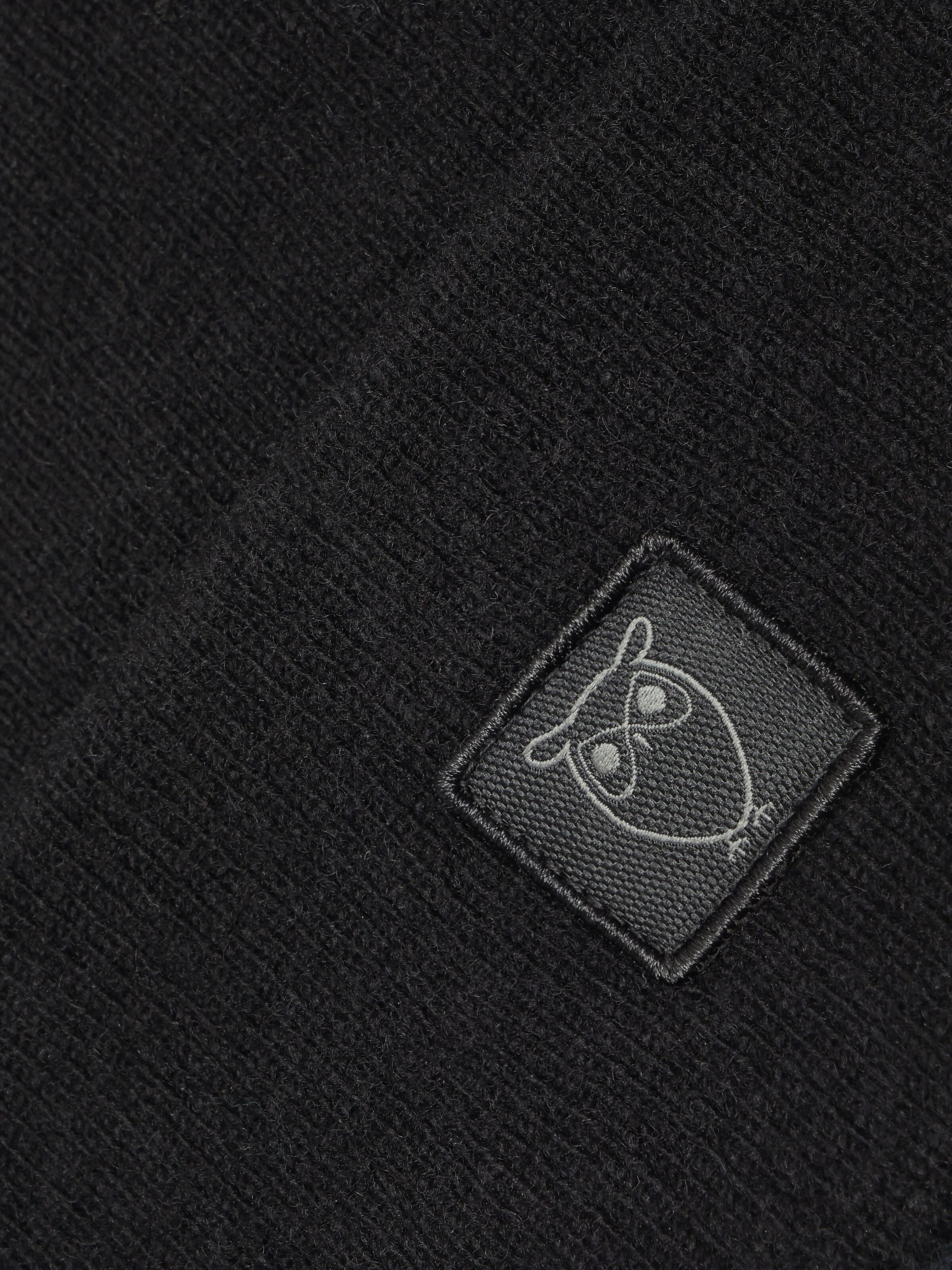 knowledge cotton apparel unisexe bonnet double layer whool beanie laine noir l armoire poethique  3