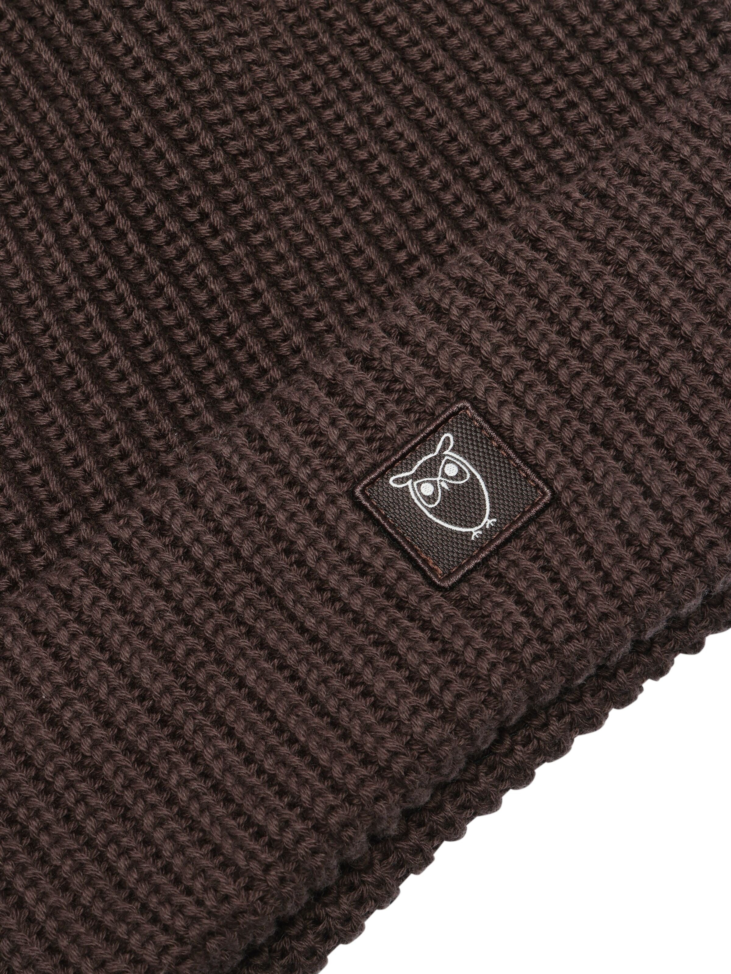 knowledge cotton apparel unisexe bonnet rib hat coton bio chocolat l armoire poethique  6