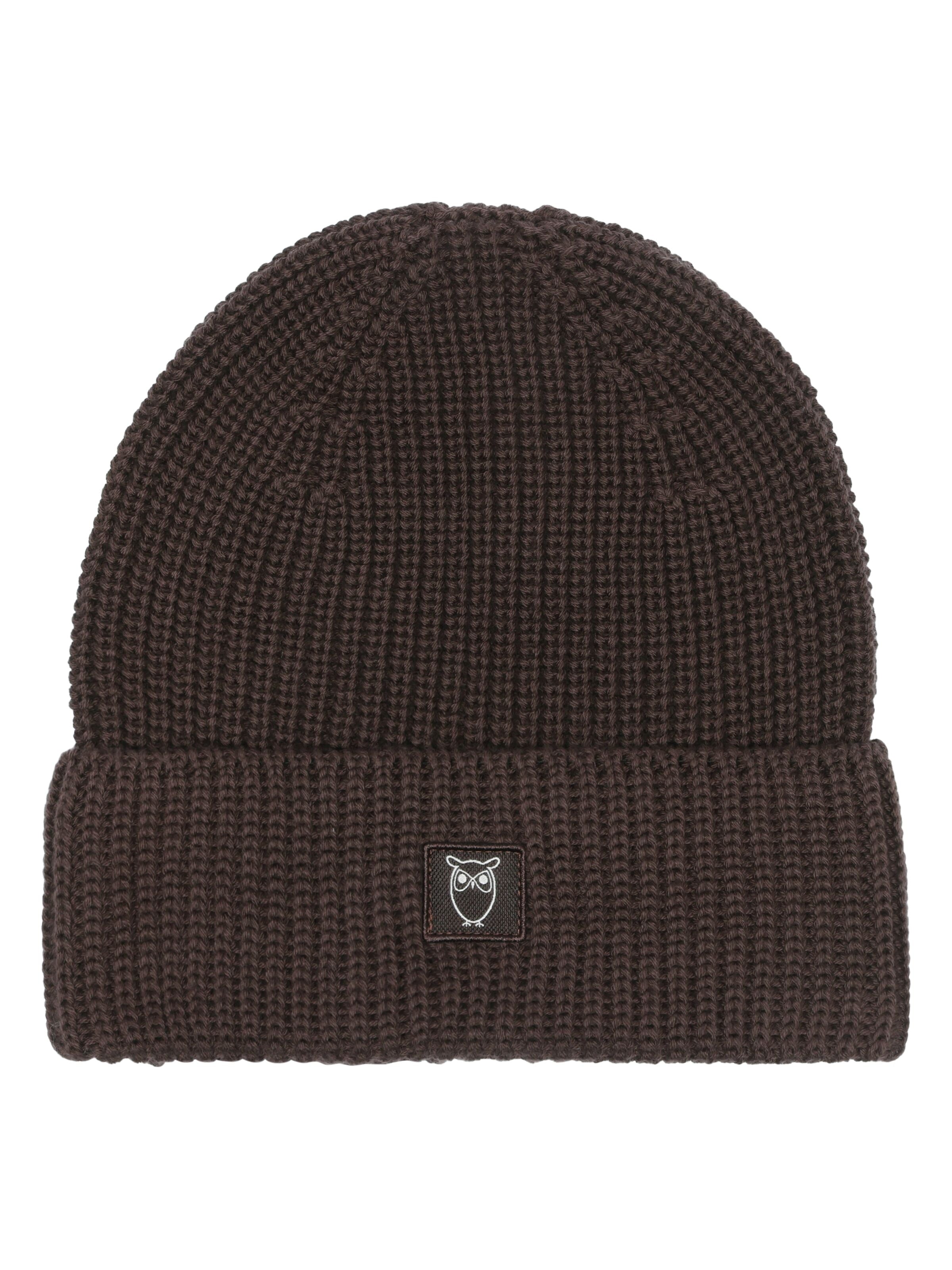 knowledge cotton apparel unisexe bonnet rib hat coton bio chocolat l armoire poethique  7