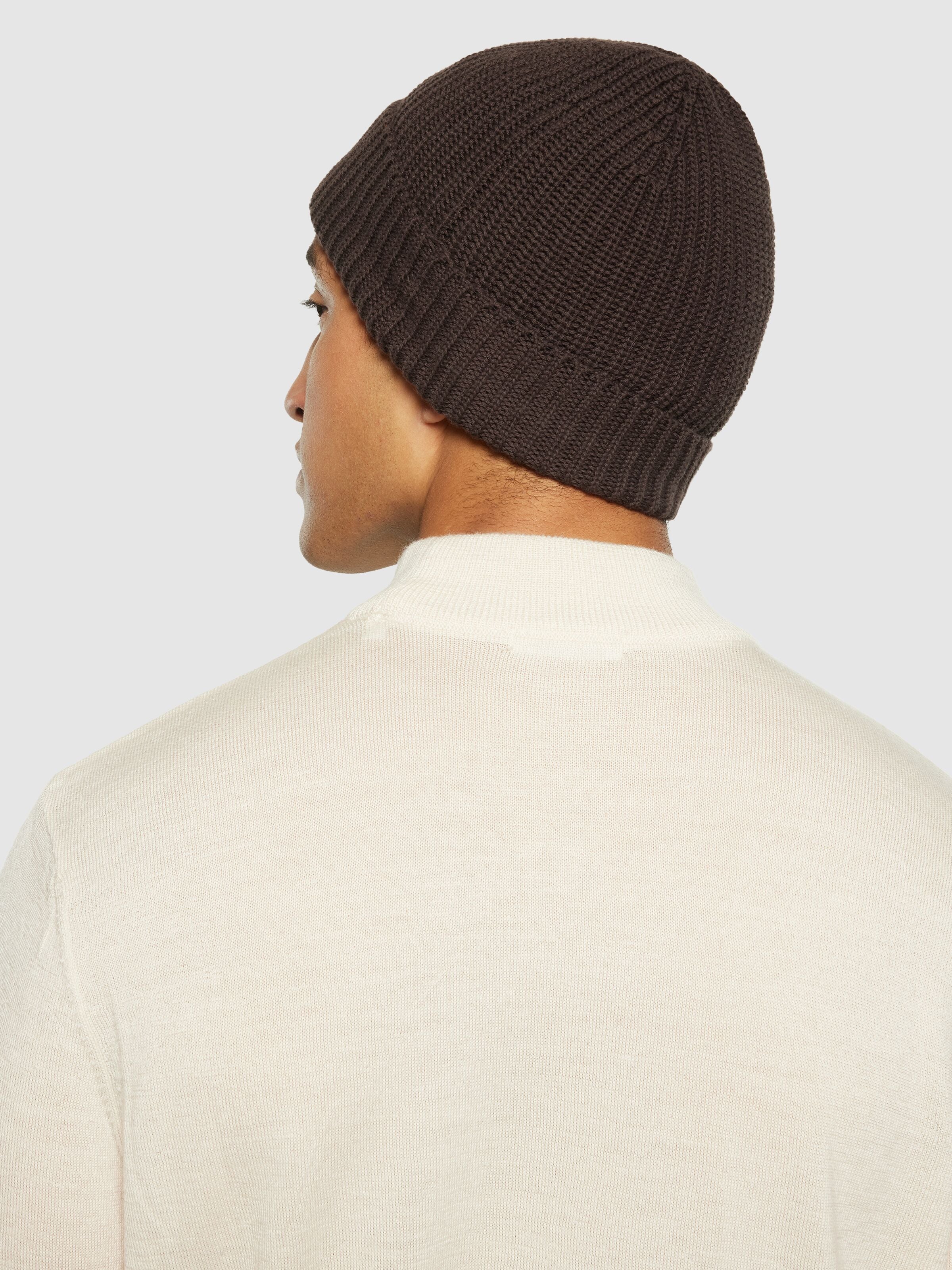 knowledge cotton apparel unisexe bonnet rib hat coton bio chocolat l armoire poethique  9