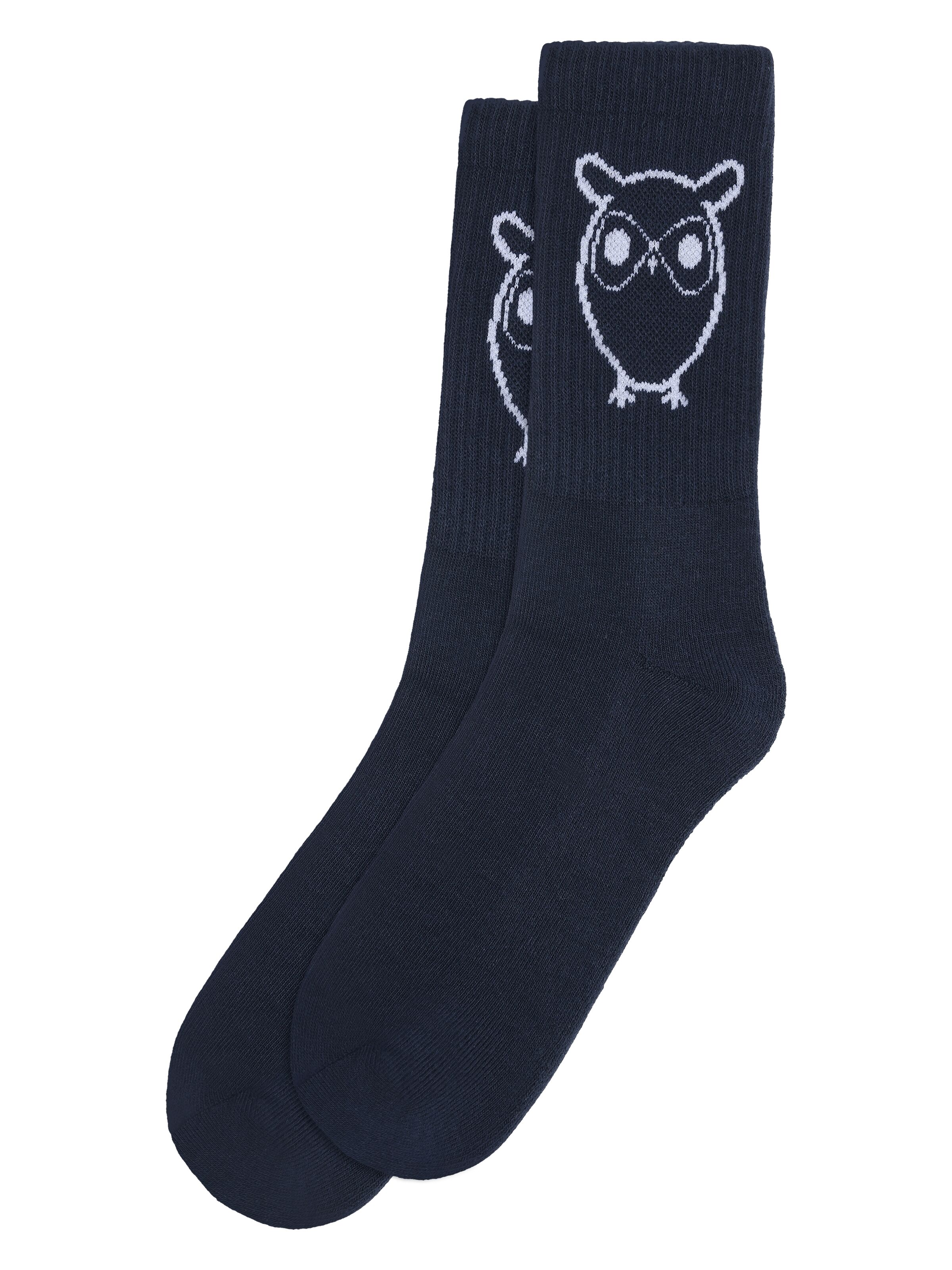 knowledge cotton apparel unisexe chaussettes 2 pack tennis sock coton bio bleu marine l armoire poethique 2