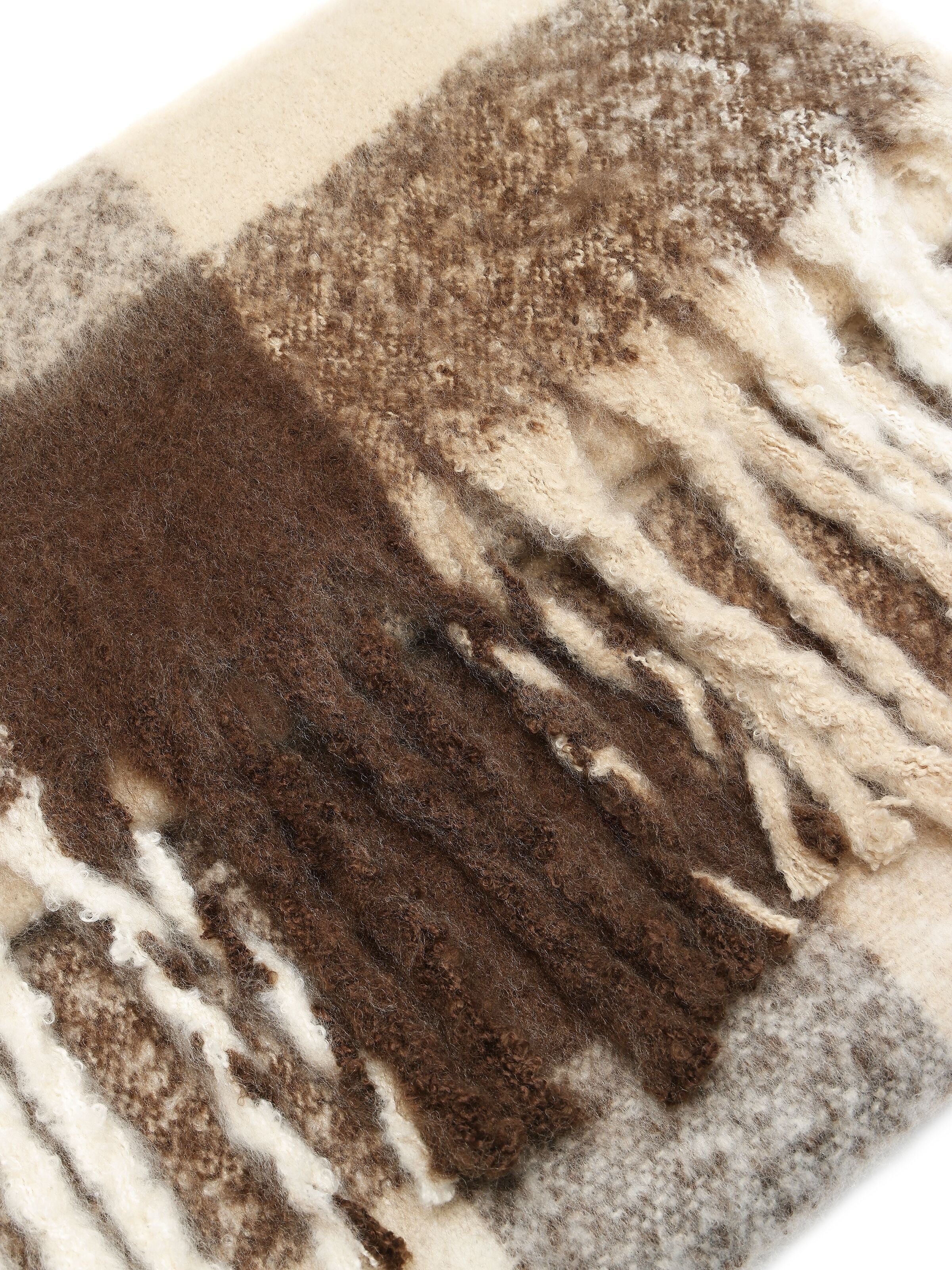 knowledge cotton apparel unisexe echarpe check scarf polyester recycle marron l armoire poethique 5