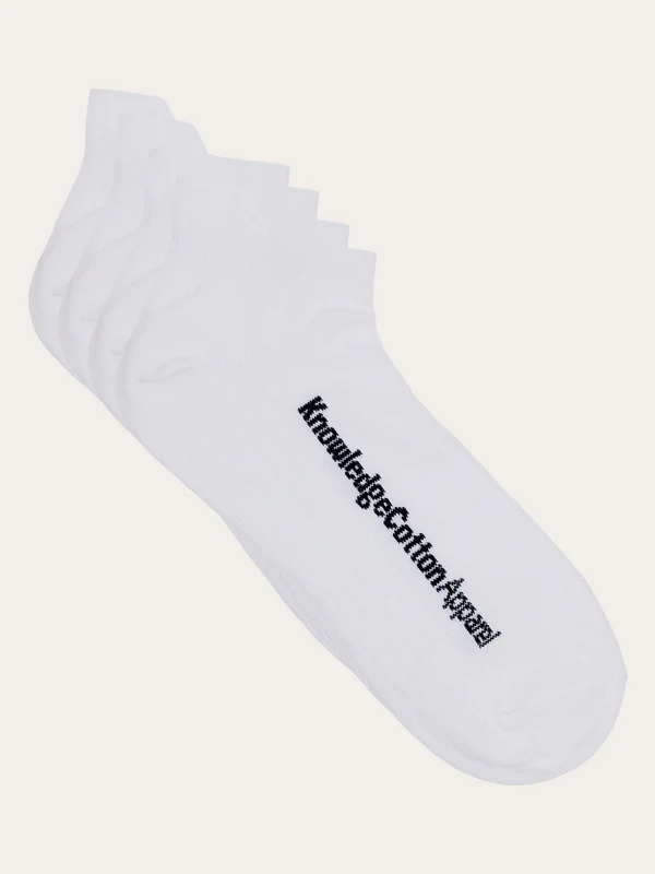 knowledge cotton apparel unisexe socquettes 2 pack coton bio bright white blanc l armoire poethique  1