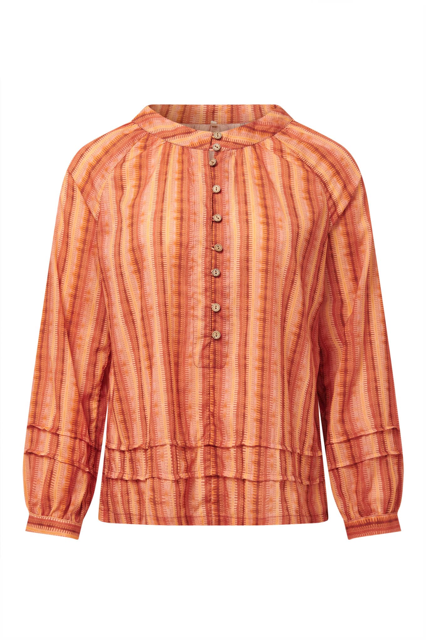 Novi organic cotton blouse - peach striped