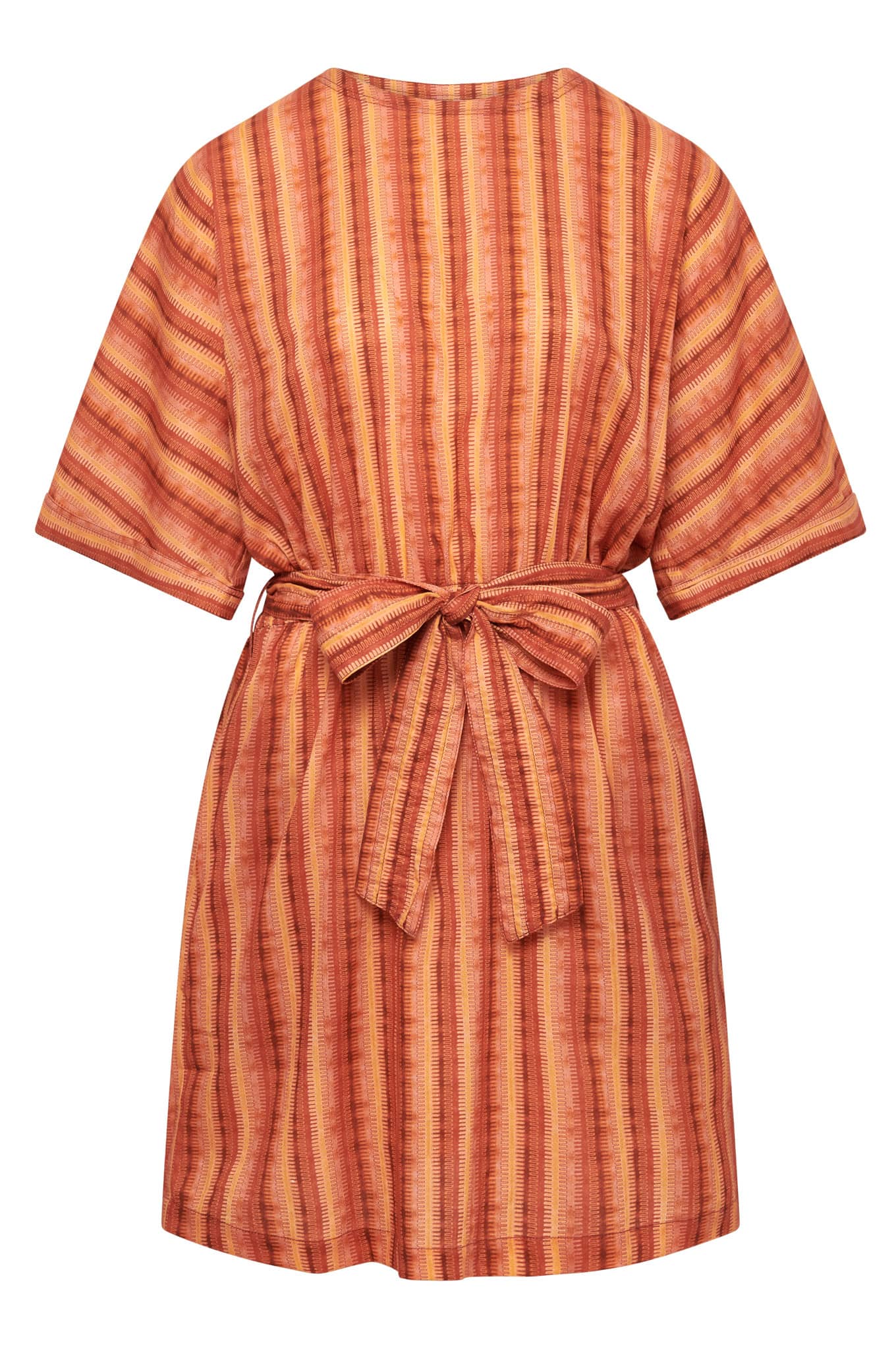 Robe en coton bio azul · pêche rayé