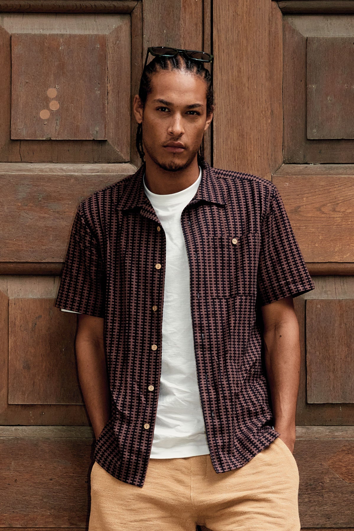 komodo homme chemise spindrift brown stripe coton bio l armoire poethique  2