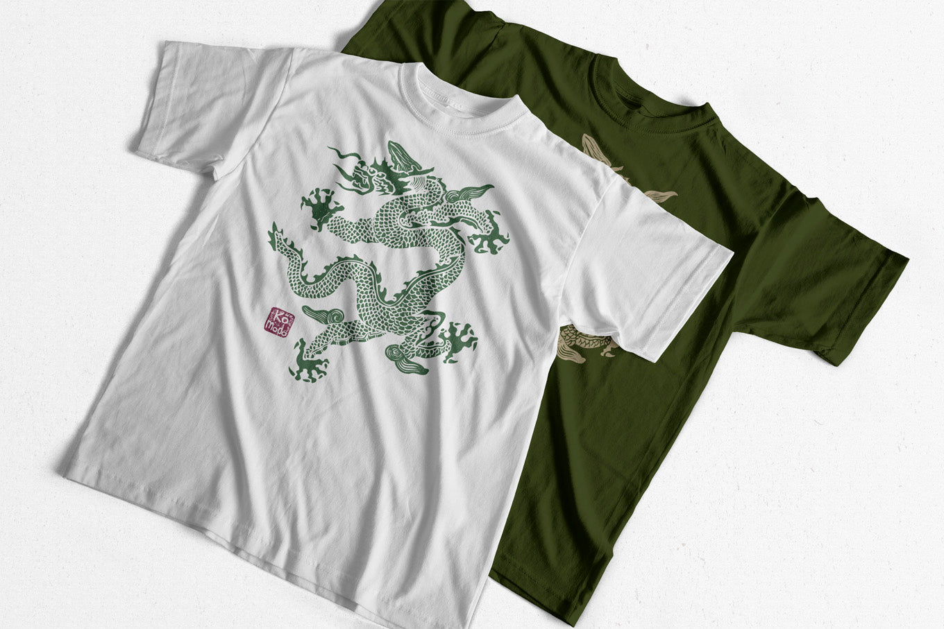 komodo homme tee shirt dragon coton bio blanc vert l armoire poethique 1