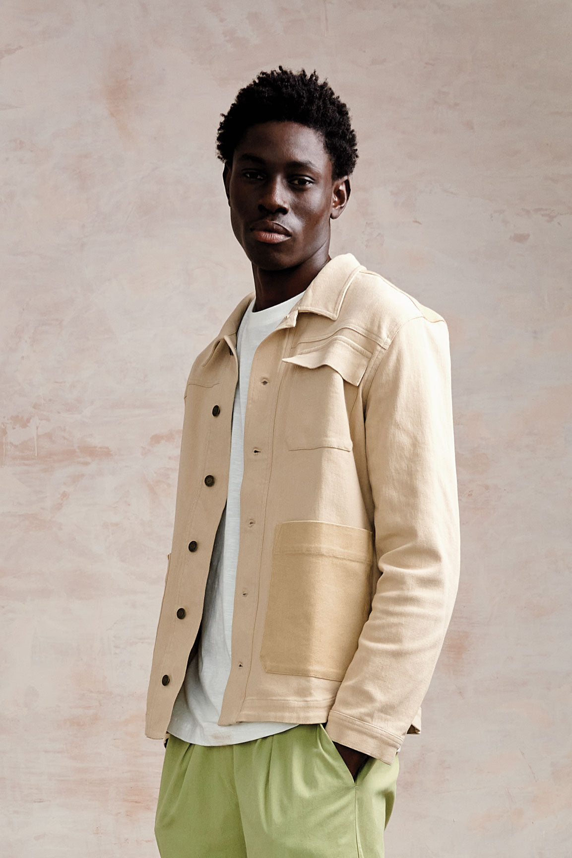 komodo homme veste christophe coton bio creme l armoire poethique  3