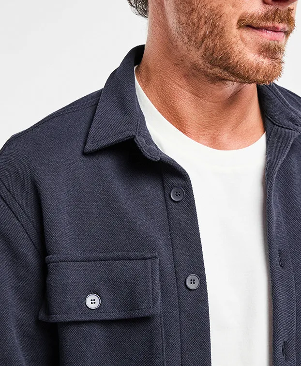 la gentle factory homme surchemise christophe pique matieres recyclees bleu l armoire poethique 3