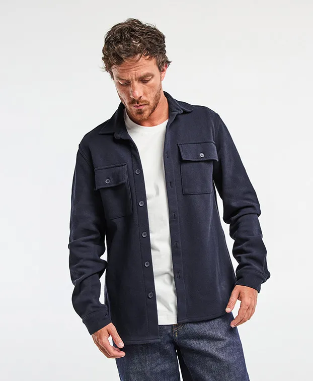 la gentle factory homme surchemise christophe pique matieres recyclees bleu l armoire poethique 4