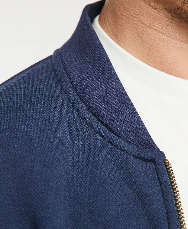 la gentle factory homme sweat zippe pedro matieres recyclees bleu marine l armoire poethique 3