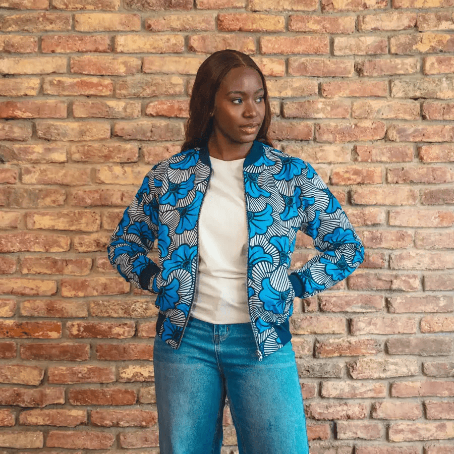 le petit dakarois unisexe bombers coton wax loumpoul saphir l armoire poethique 1