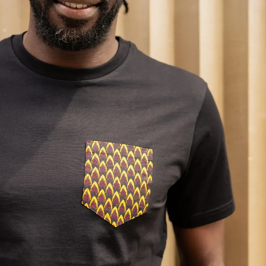 le petit dakarois unisexe t shirt coton bio wax pikine noir l armoire poethique 2