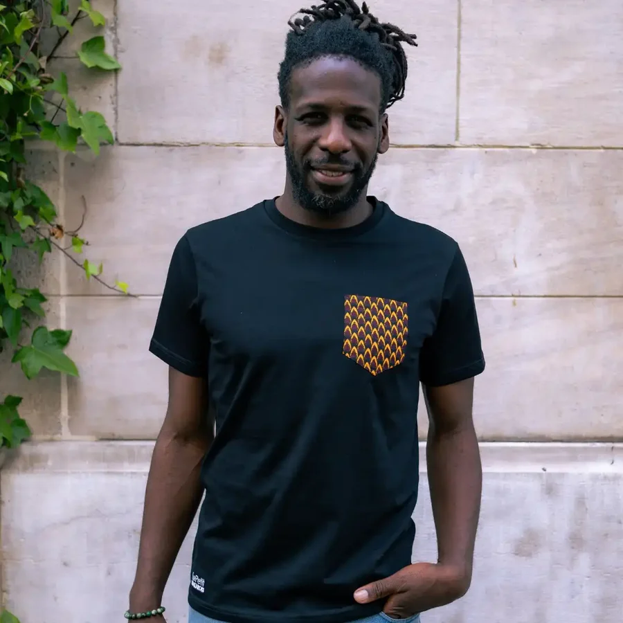 le petit dakarois unisexe t shirt coton bio wax pikine noir l armoire poethique 4