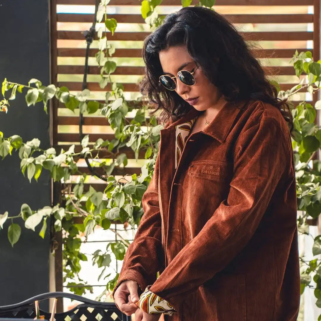 le petit dakarois unisexe veste velours coton wax acajou l armoire poethique 2