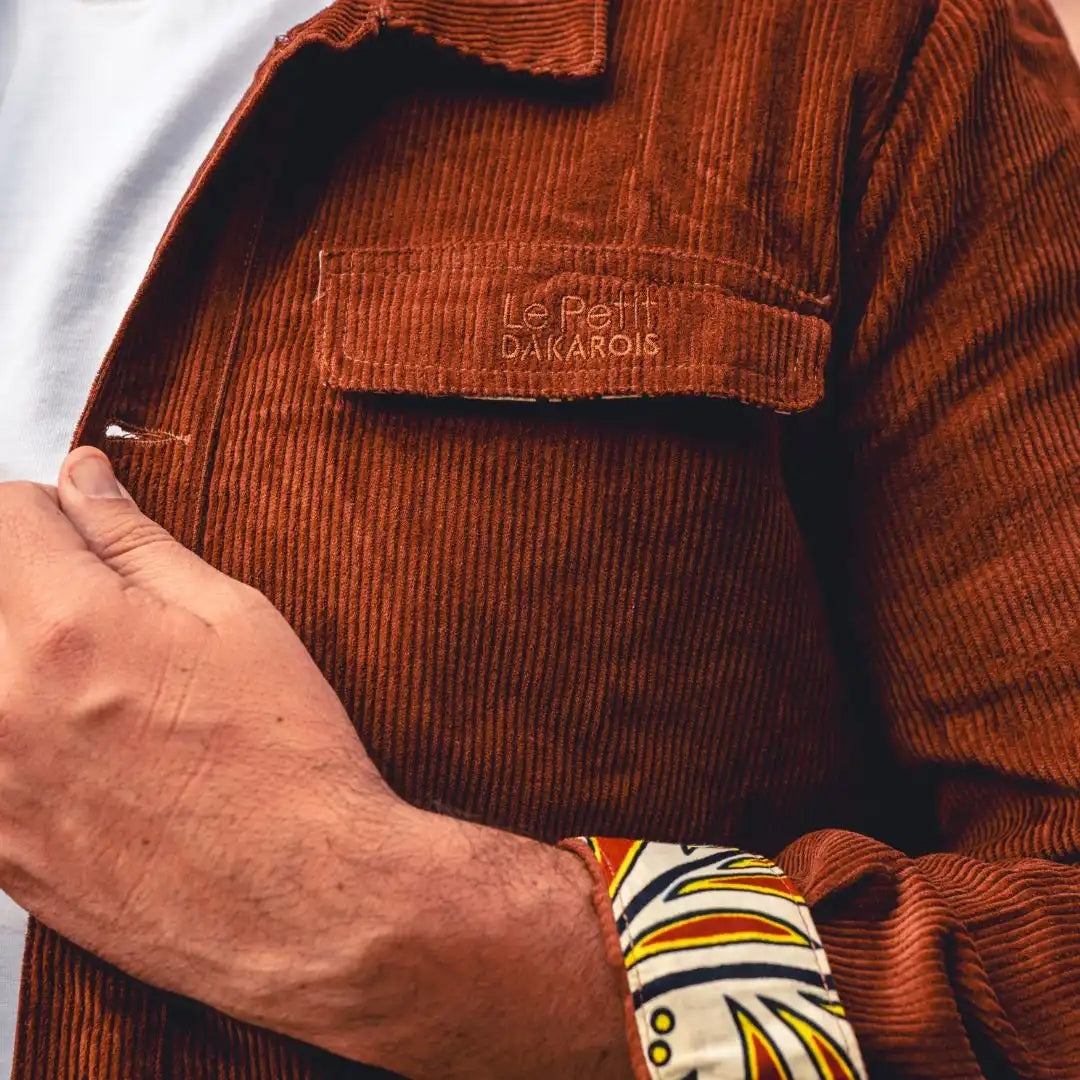le petit dakarois unisexe veste velours coton wax acajou l armoire poethique 3