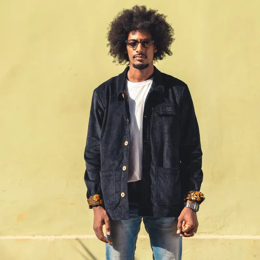 le petit dakarois unisexe veste velours coton wax kaolack noire l armoire poethique 4