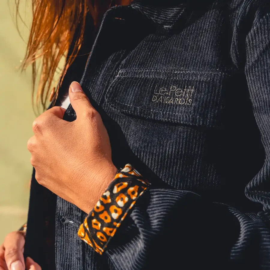 le petit dakarois unisexe veste velours coton wax kaolack noire l armoire poethique 5