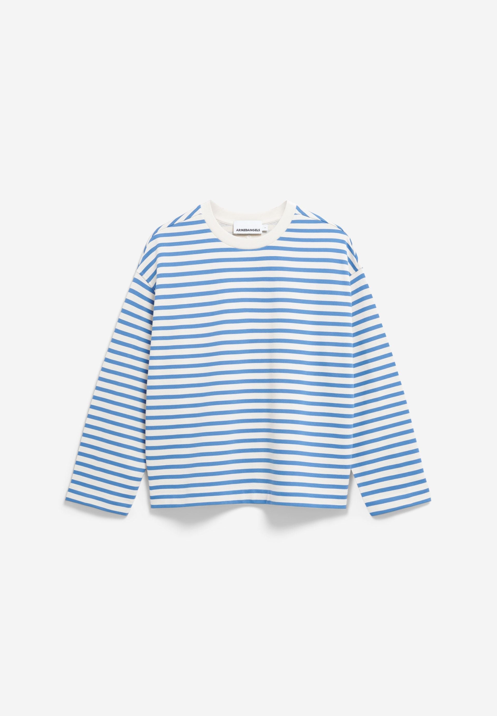 marinire en coton bio frankaa maarlen stripe bleu et blanc armedangels femme mariniere frankaa maarlen stripe coton bio bleu blanc l armoire poethique 6