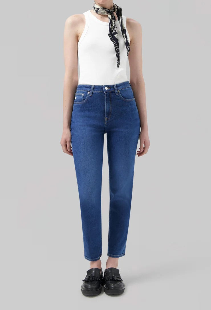 mud jeans femme mams high tapered coton bio stone indigo l armoire poethique  1