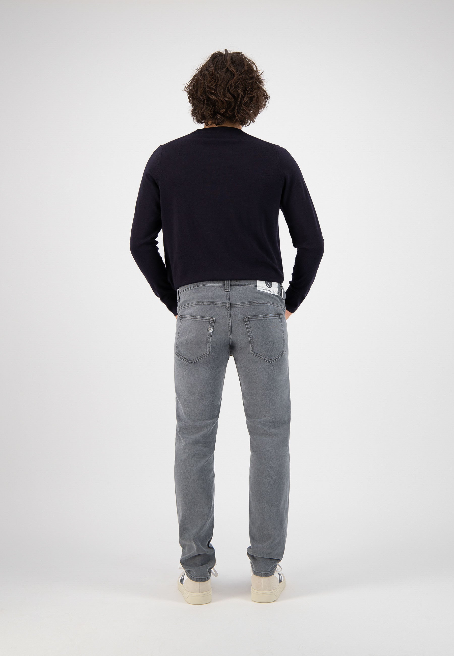 Jean droit stretch en coton bio et coton recyclé · gris - regular dunn stretch grey