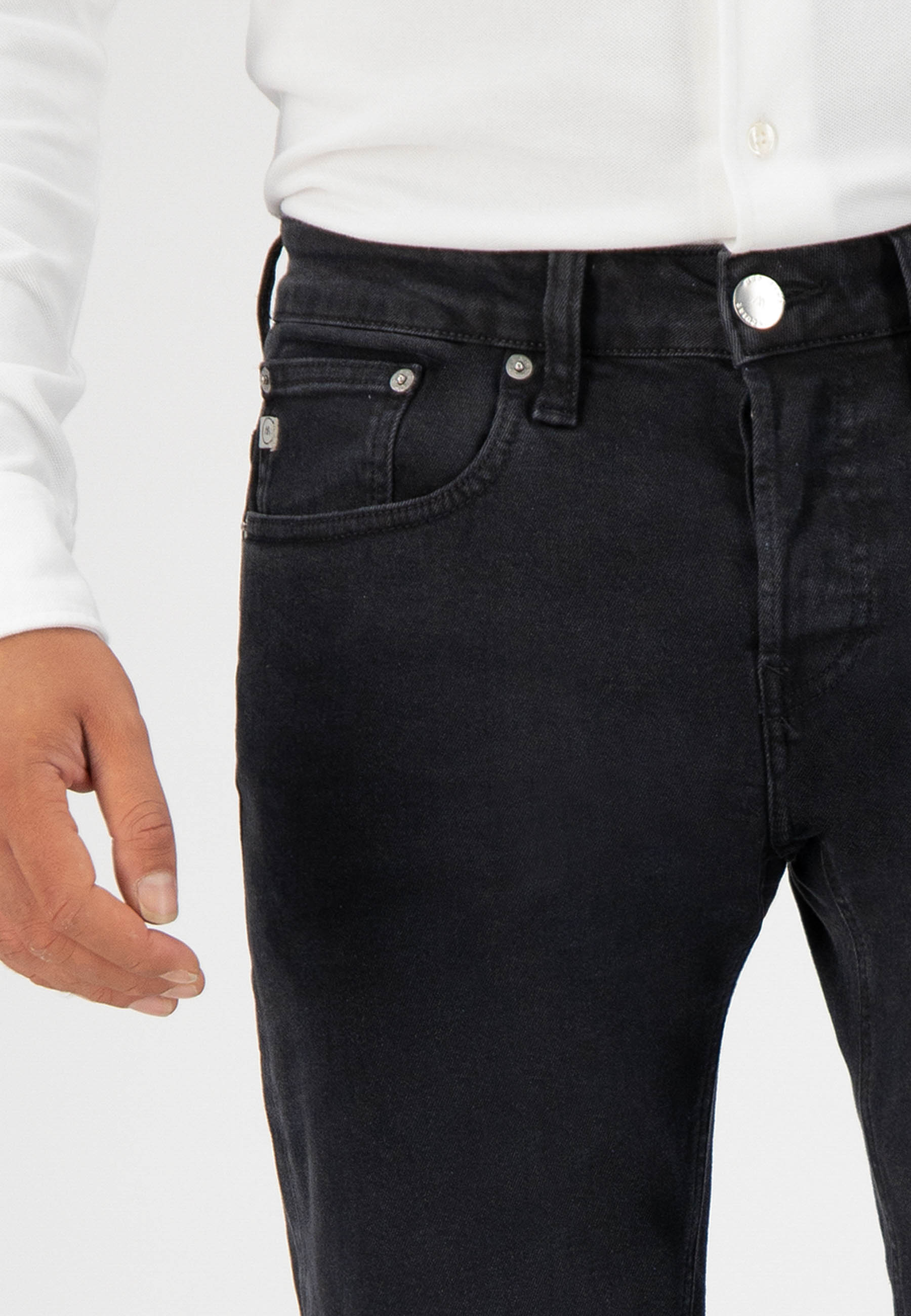 Stretch straight jeans in organic cotton and recycled cotton · washed black - regular dunn stretch stone black